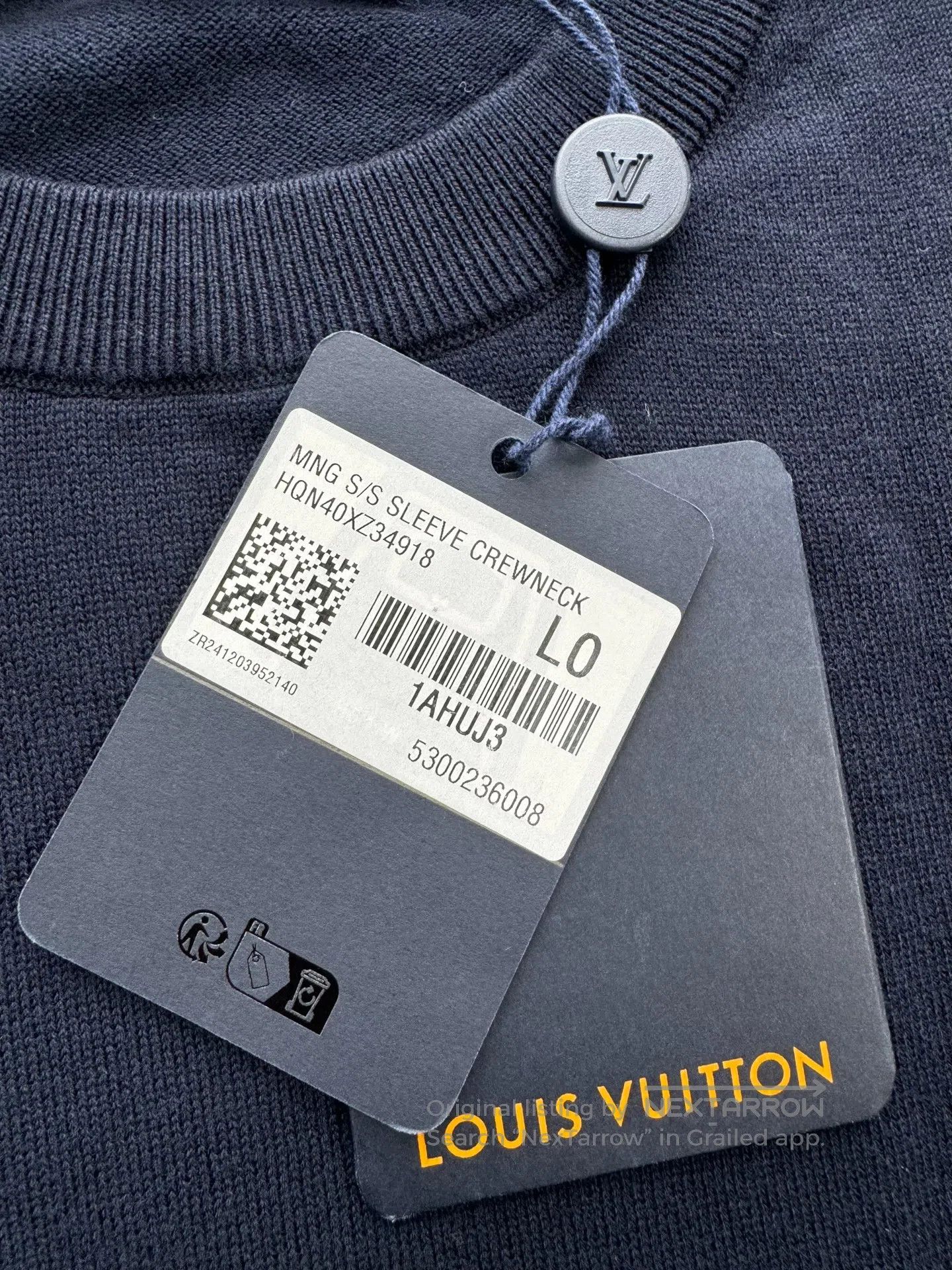 Louis Vuitton Louis Vuitton Navy Blue Arm All-Over Embossed Print Knit S Size US L / EU 52-54 / 3 - 4 Thumbnail
