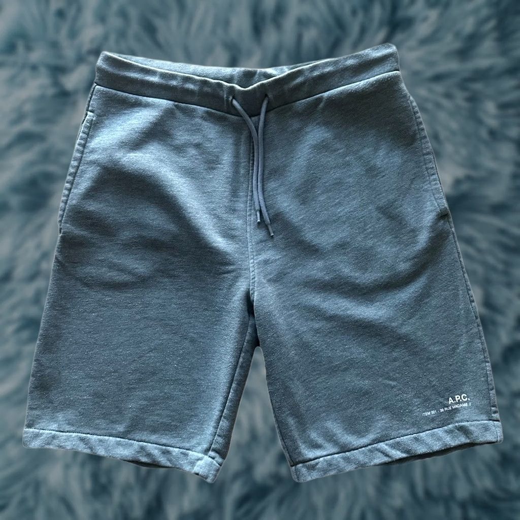 A.P.C. A.P.C. Rue Madame Paris Green Cotton Sweat Track Shorts Sweat Athletic Lounge Men S Green 90s? Size US 29 - 1 Thumbnail