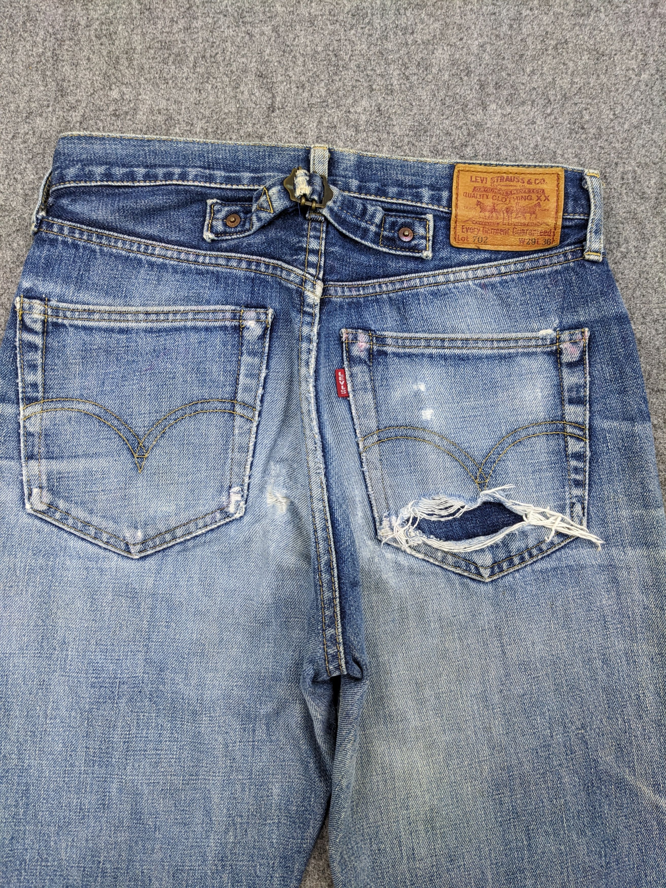 Levi's × Vintage Vintage 90s Levis 702 Selvadge Buckle Back Big E Jeans DJ21 Size US 28 / EU 44 - 4 Thumbnail