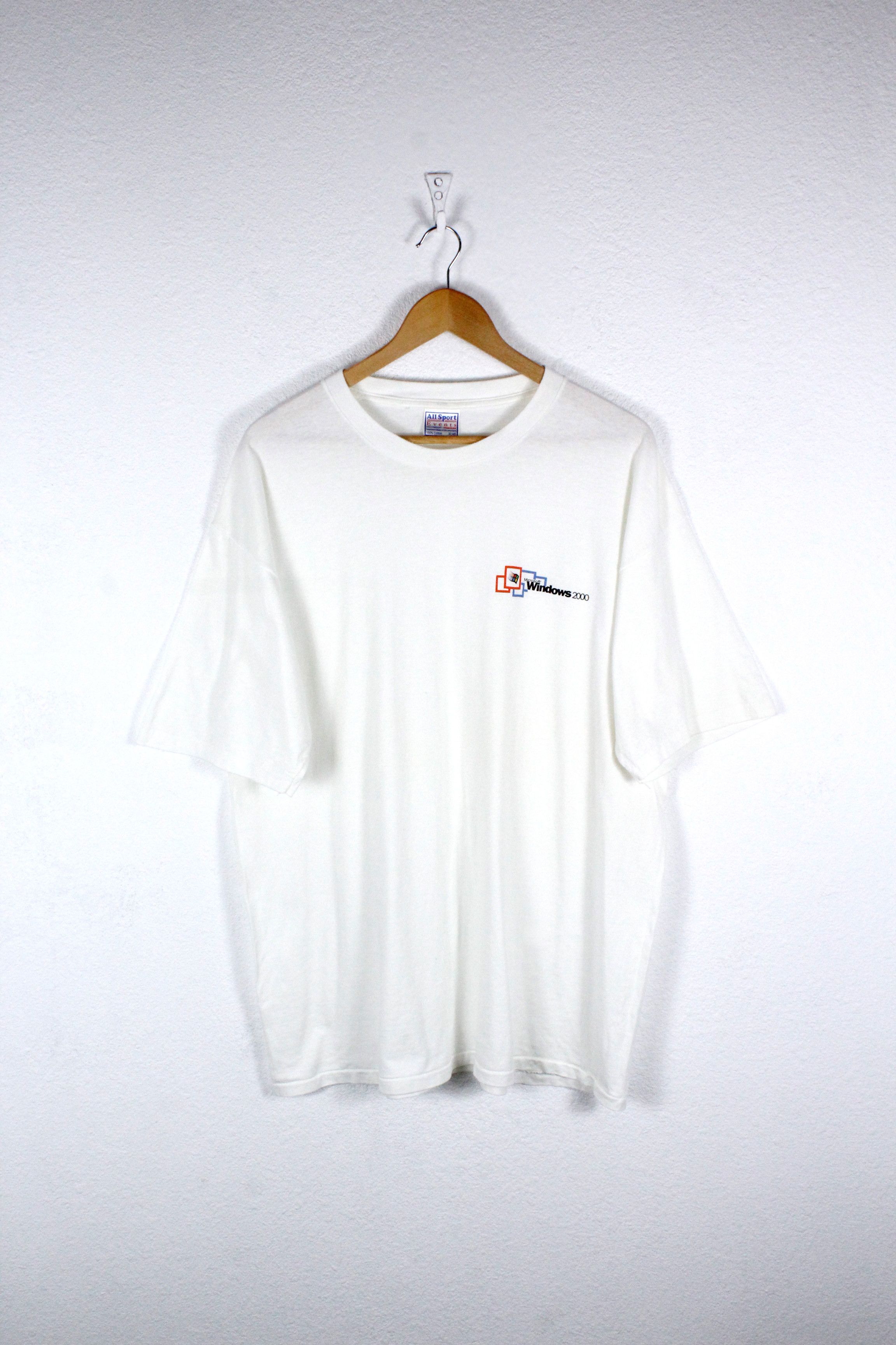 Apple Vintage Microsoft Windows 2000 Logo Promo T-shirt Tee Y2K Size US XL / EU 56 / 4 - 1 Thumbnail