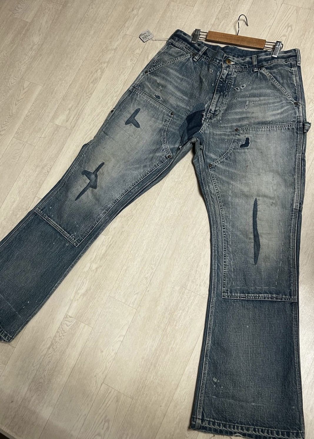 Saint Michael Saint Michael Double Knee Flare Denim Jeans Size US 32 / EU 48 - 2 Thumbnail