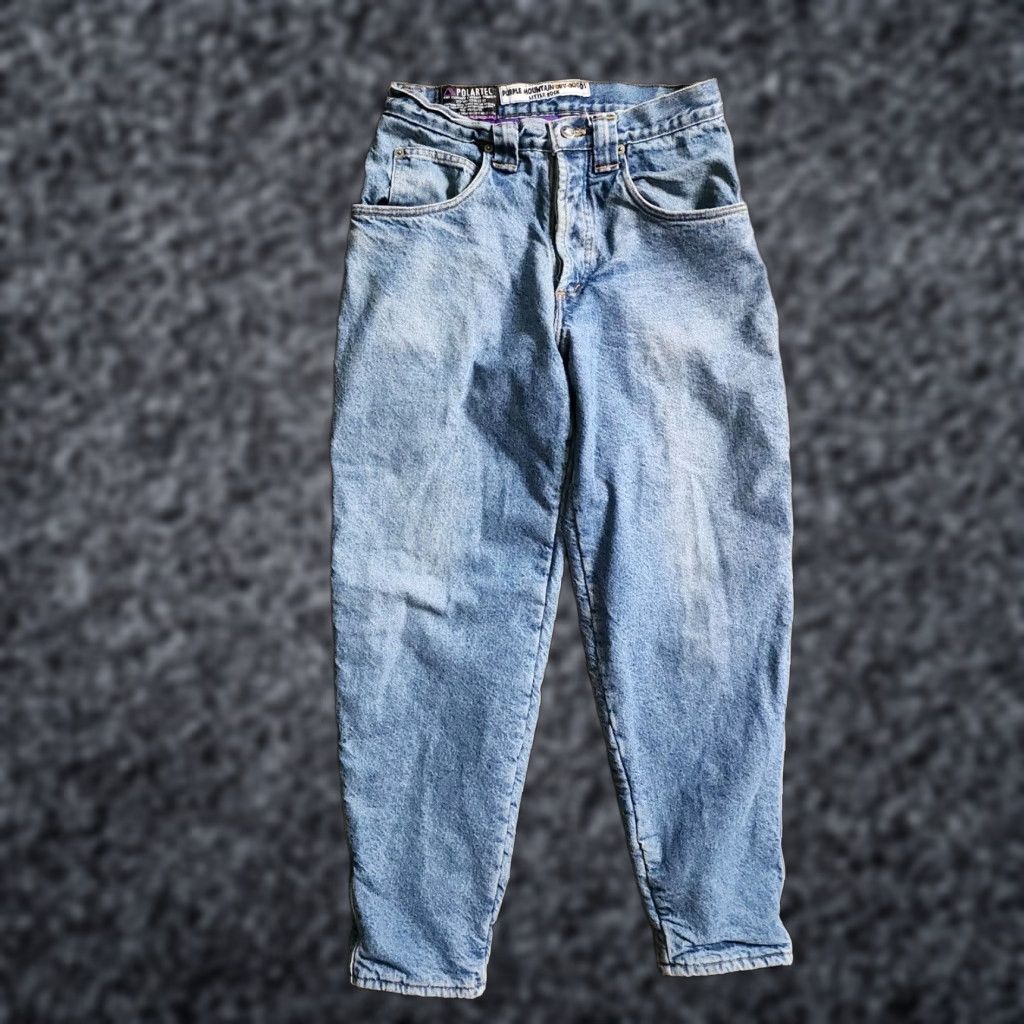 Vintage Vintage Purple Mountain Dry Goods Jeans Mens 32 Blue Fleece Lined 90s Polar Polartec Tapered Relaxed Inseam 29 Size US 32 / EU 48 - 1 Thumbnail