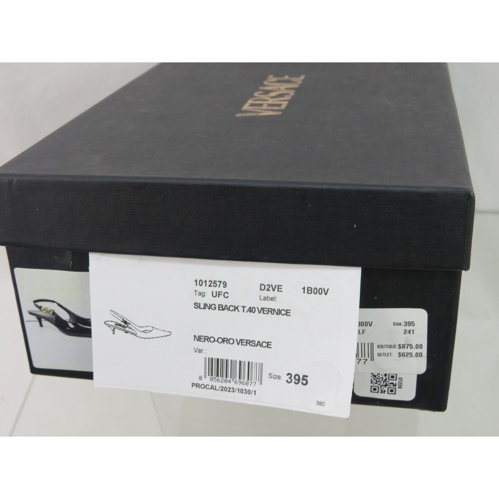 Versace VERSACE BLACK PATENT LEATHER GOLD MEDUSA SANDALS PUMPS 39.5 Size US 9.5 / IT 39.5 - 12 Thumbnail
