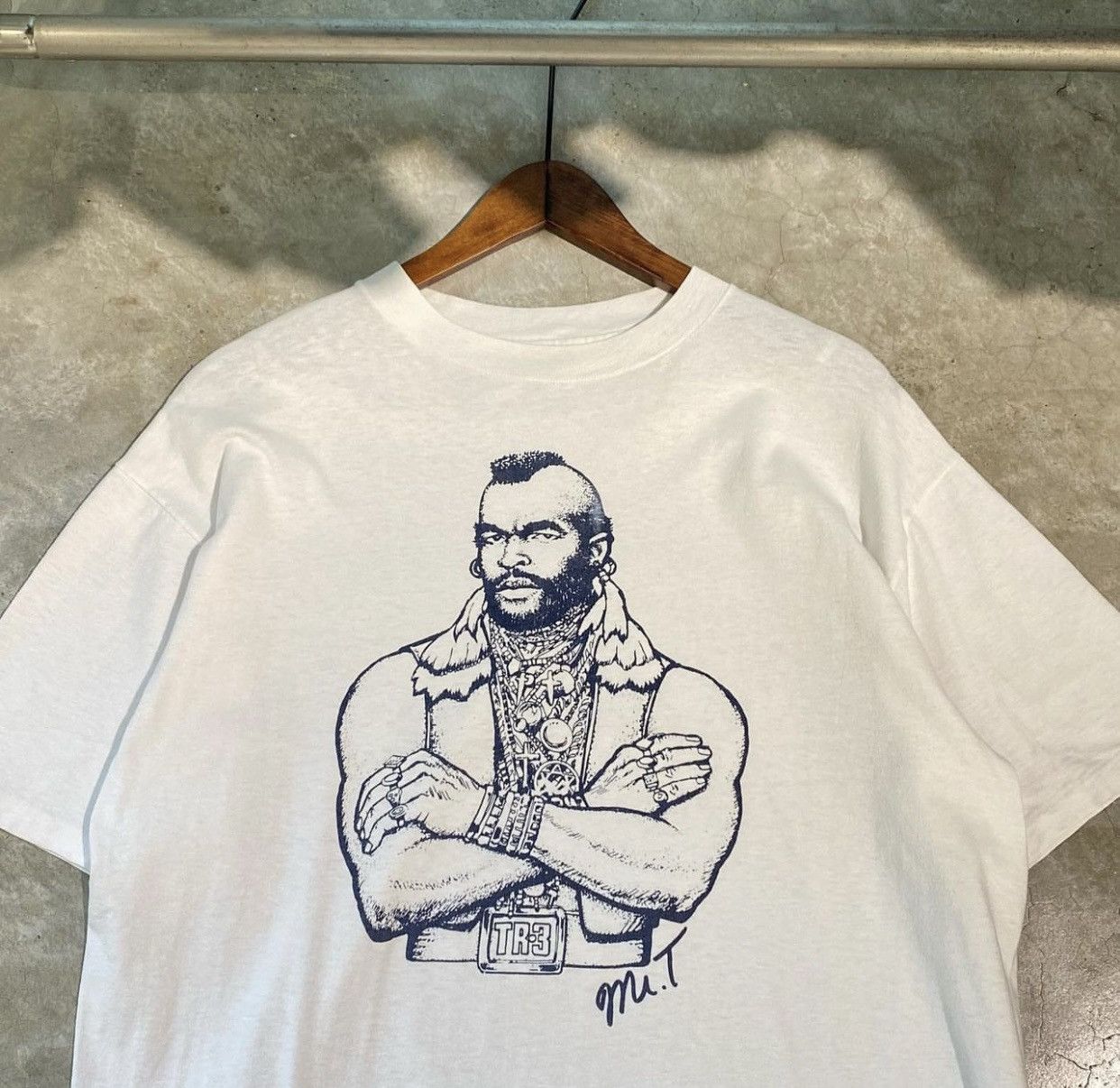 Image of Vintage Late 80's Early 90's Mr T Tee (Movie Band Rap) in White, Men's (Size XL)