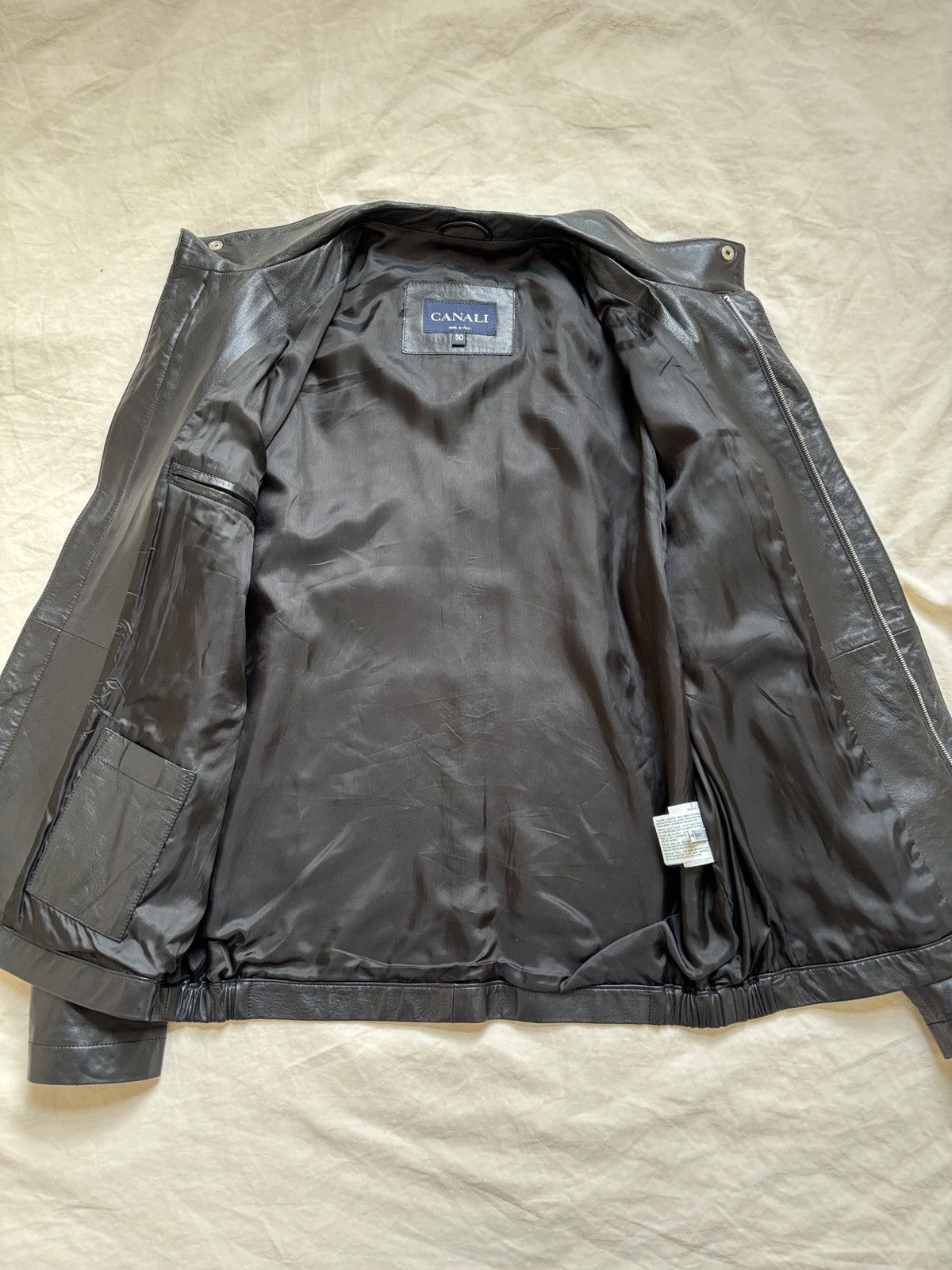 Canali Canali Black Leather Jacket Size IT50 Size US M / EU 48-50 / 2 - 7 Thumbnail