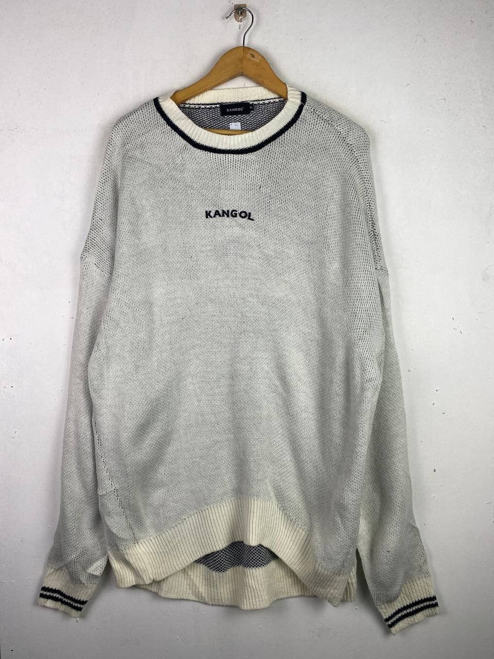 Aran Isles Knitwear × Japanese Brand × Kangol Vintage Knit Big Logo Kangol Spell Out Rare Design Size US L / EU 52-54 / 3 - 1 Thumbnail