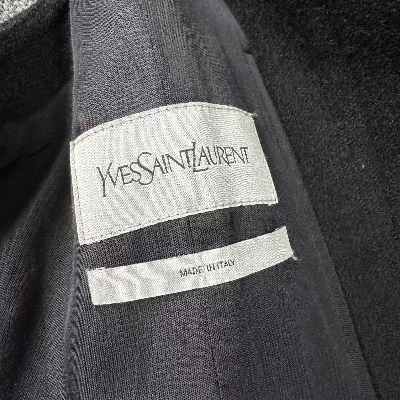 Yves Saint Laurent YSL Dark Black Wool Leather Vest 50 99 New Size US M / EU 48-50 / 2 - 5 Thumbnail