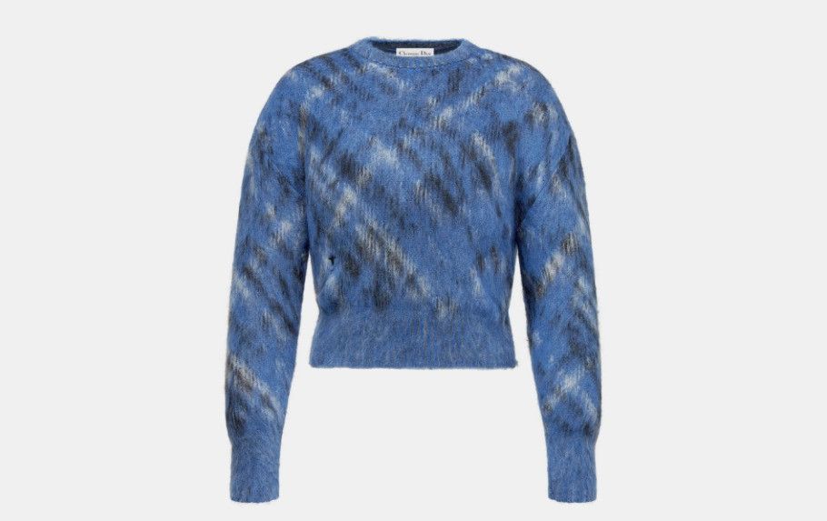 Dior o1w1db10824 Check'n' Sweater in Blue Size XS / US 0-2 / IT 36-38 - 1 Thumbnail