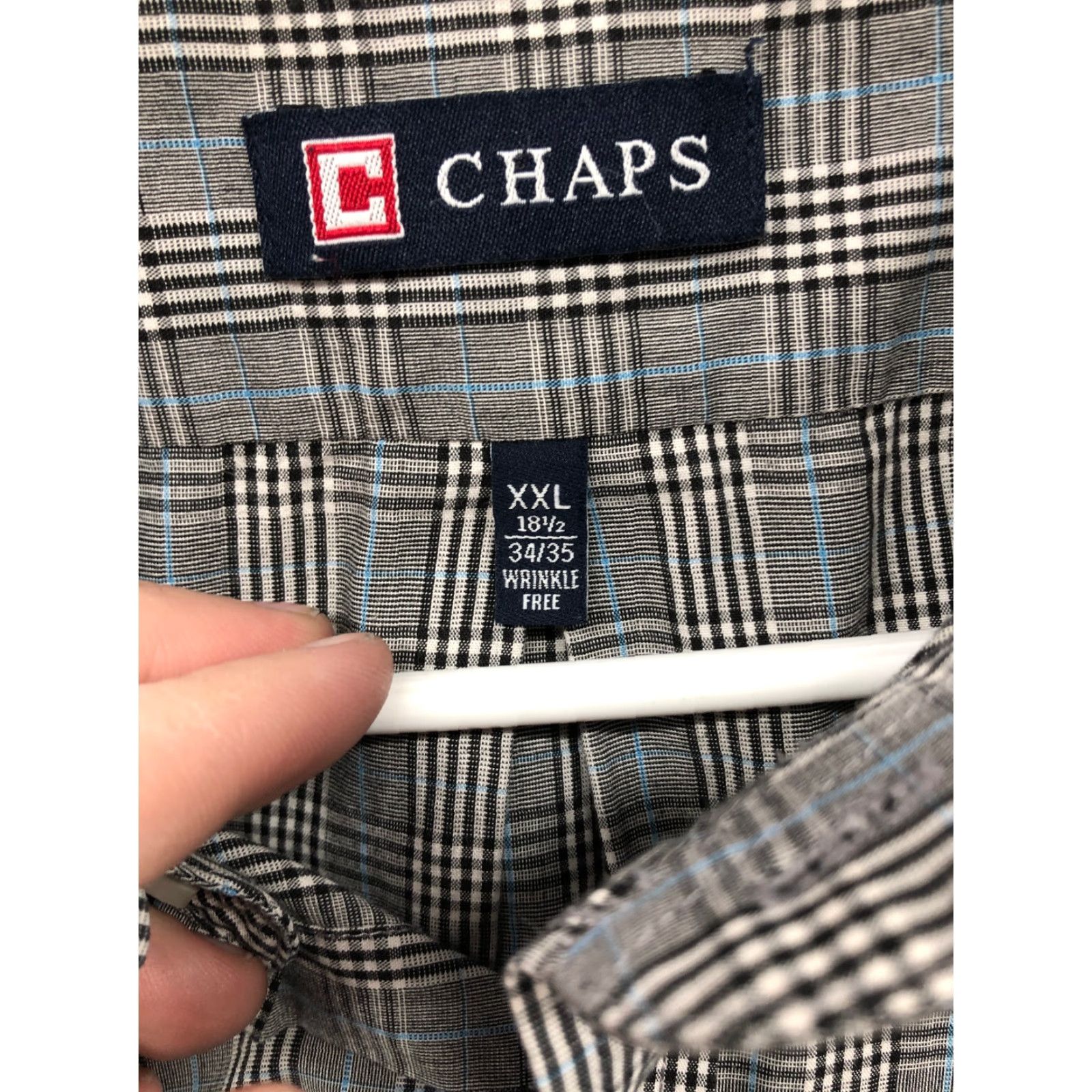 Chaps Chaps Shirt XXL Mens Gray Plaid Long Sleeve Button-Down Collar Shirt Size US XXL / EU 58 / 5 - 7 Thumbnail