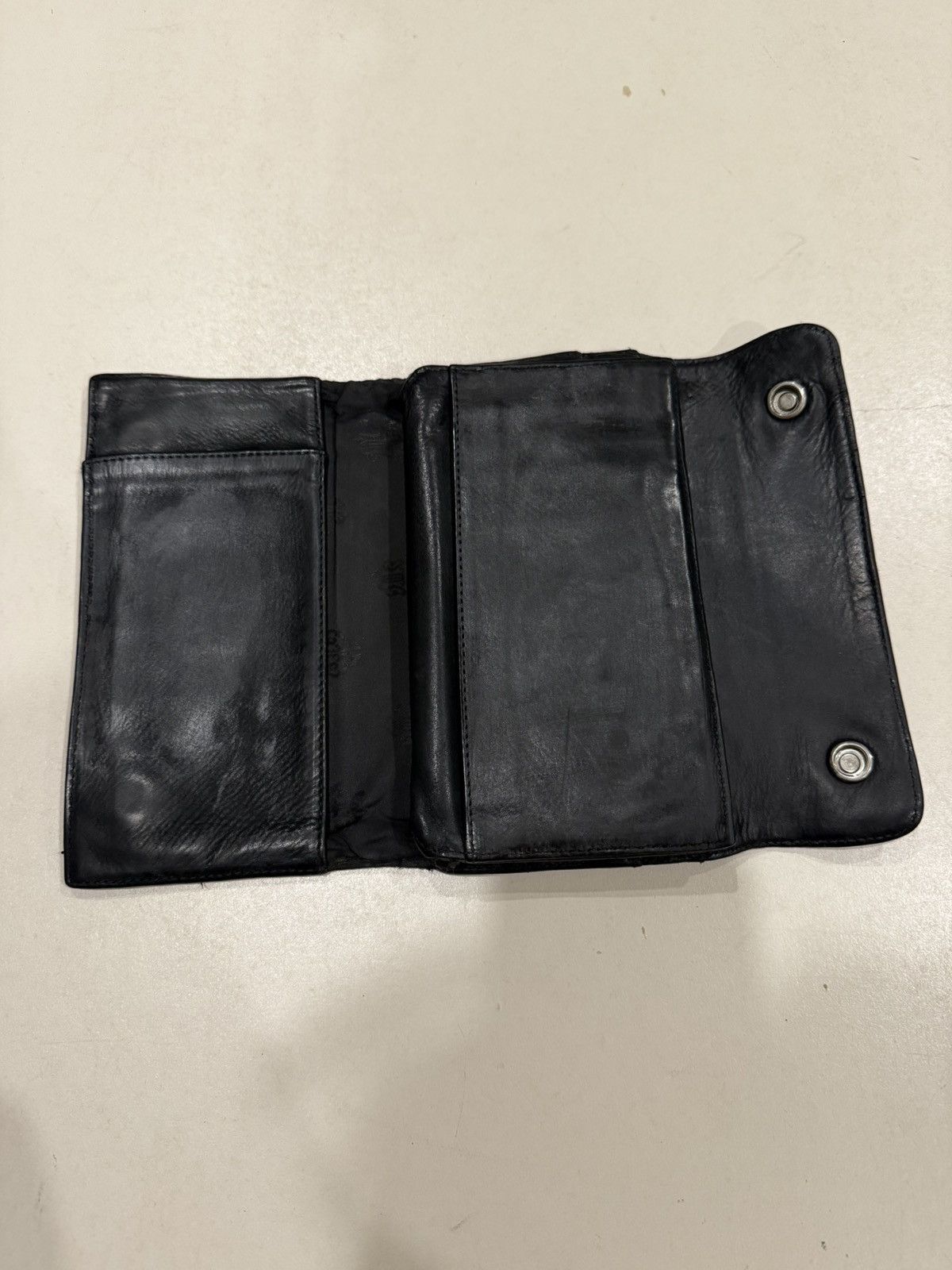 Chrome Hearts Chrome Hearts Black Leather Wave Wallet Silver Cross Balls Size ONE SIZE - 13 Thumbnail