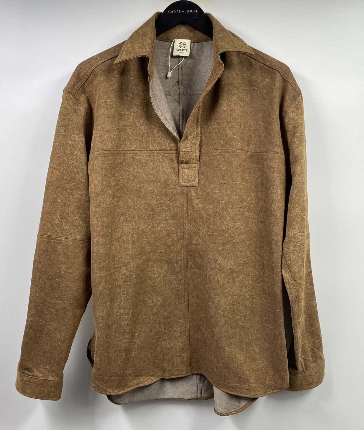 Other CNCPTS Brown Denim Rugby Long Sleeve Shirt Medium Size M / US 6-8 / IT 42-44 - 1 Thumbnail