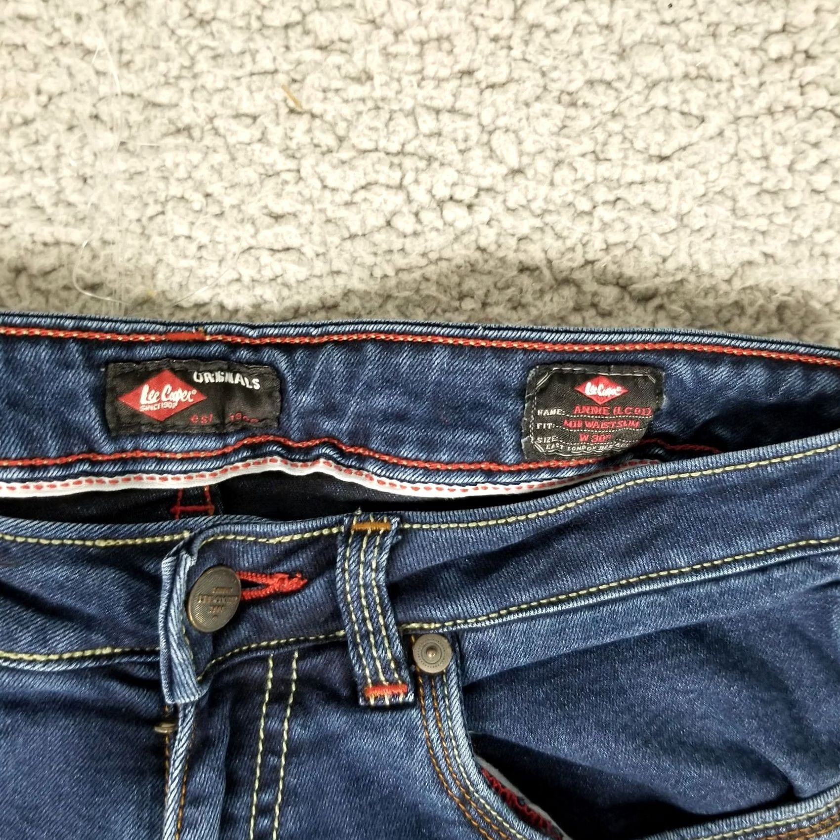 Vintage Lee Cooper Originals Jeans Womens Size 30 Slim Denim Jeggings Blue 5-Pocket Stretch Size 30" / US 8 / IT 44 - 2 Thumbnail