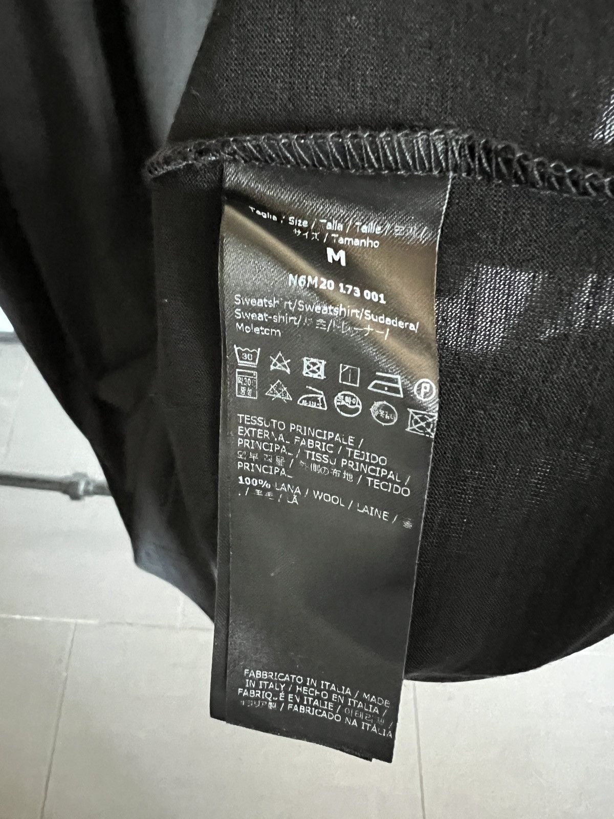 Ermenegildo Zegna Mainline 100% Wool Blank Black Tee Size US M / EU 48-50 / 2 - 3 Thumbnail