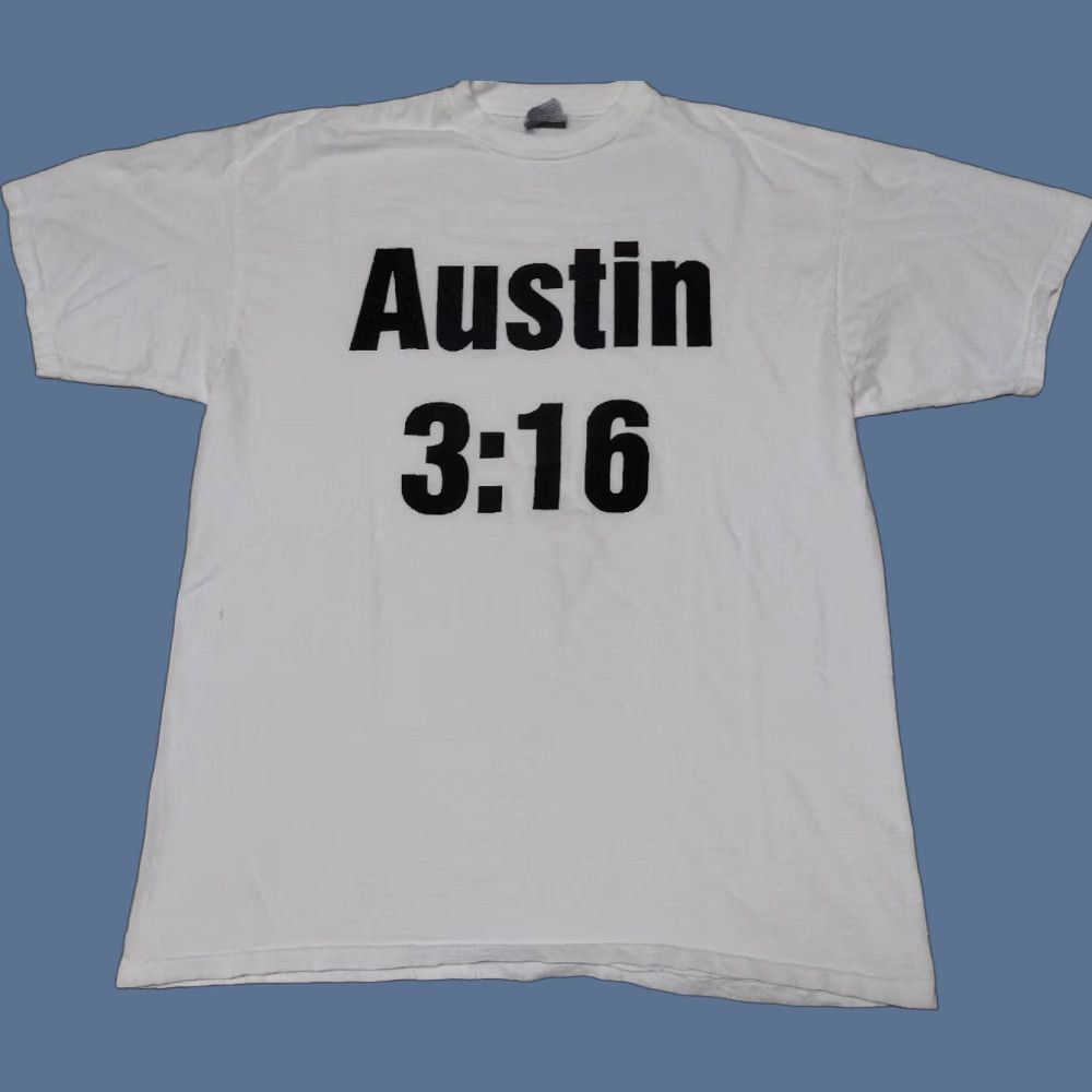 Tultex VINTAGE Stone Cold Steve Austin 3:16 WWF Wrestling Shirt XL White Cotton Men 90s Shirt Size US XL / EU 56 / 4 - 1 Thumbnail