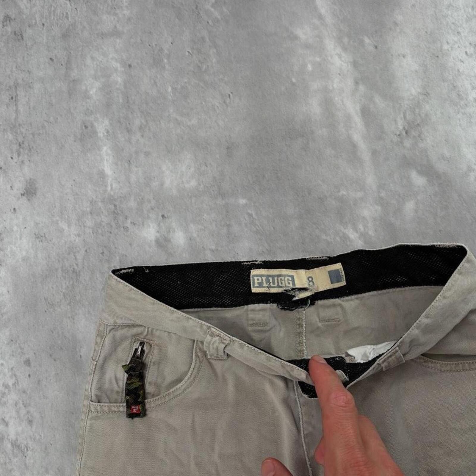 Other Y2K Beige Plugg Grunge Baggy Skater Shorts Size 24" / US 00 / IT 34 - 5 Thumbnail