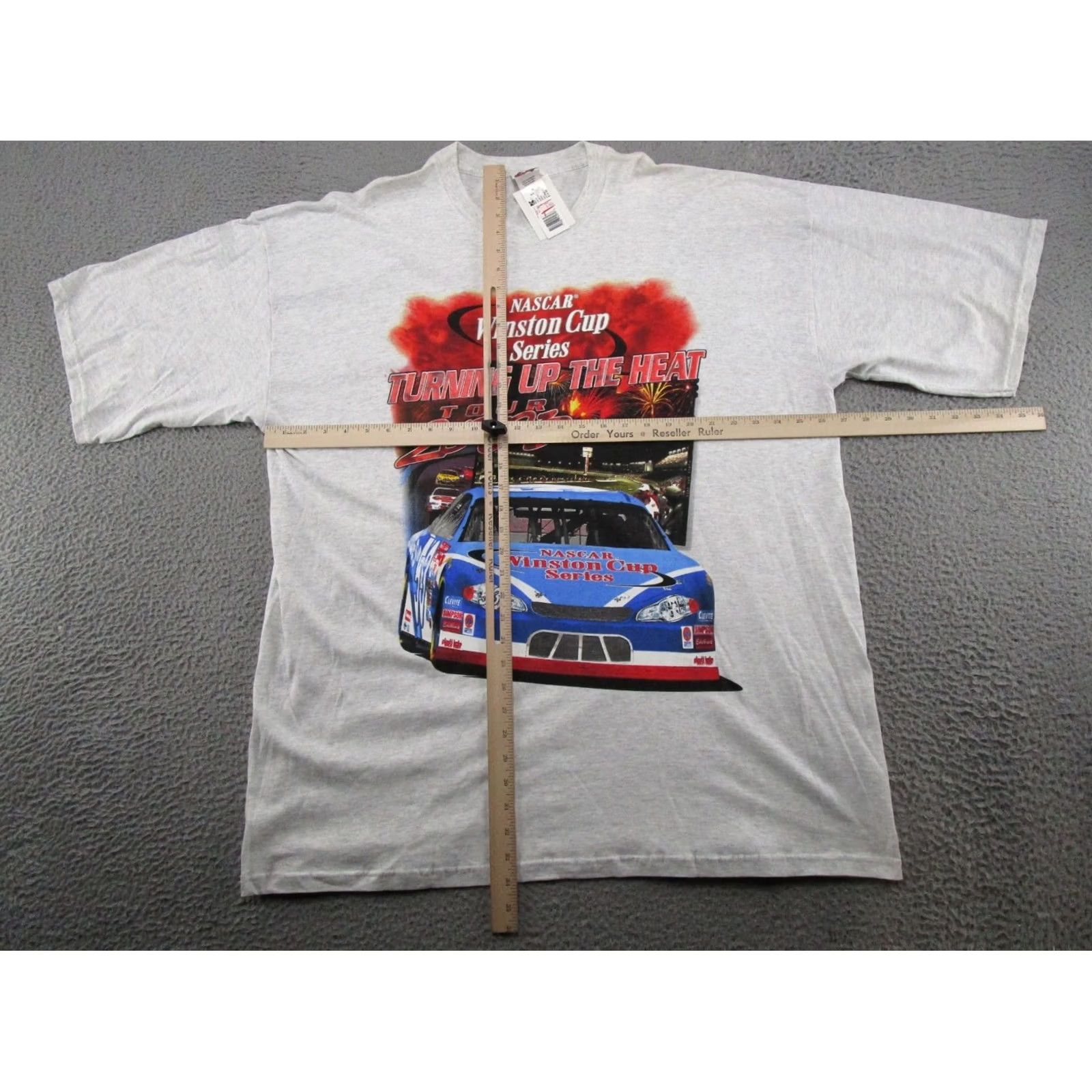 Vintage VTG Winston Cup NASCAR Turning Up The Heat Tour 2003 T Shirt 3XL NEW READ White Checkered Flag Gildan 5000 Mens Short Sleeve Cotton T-Shirt Size US XXL / EU 58 / 5 - 7 Thumbnail