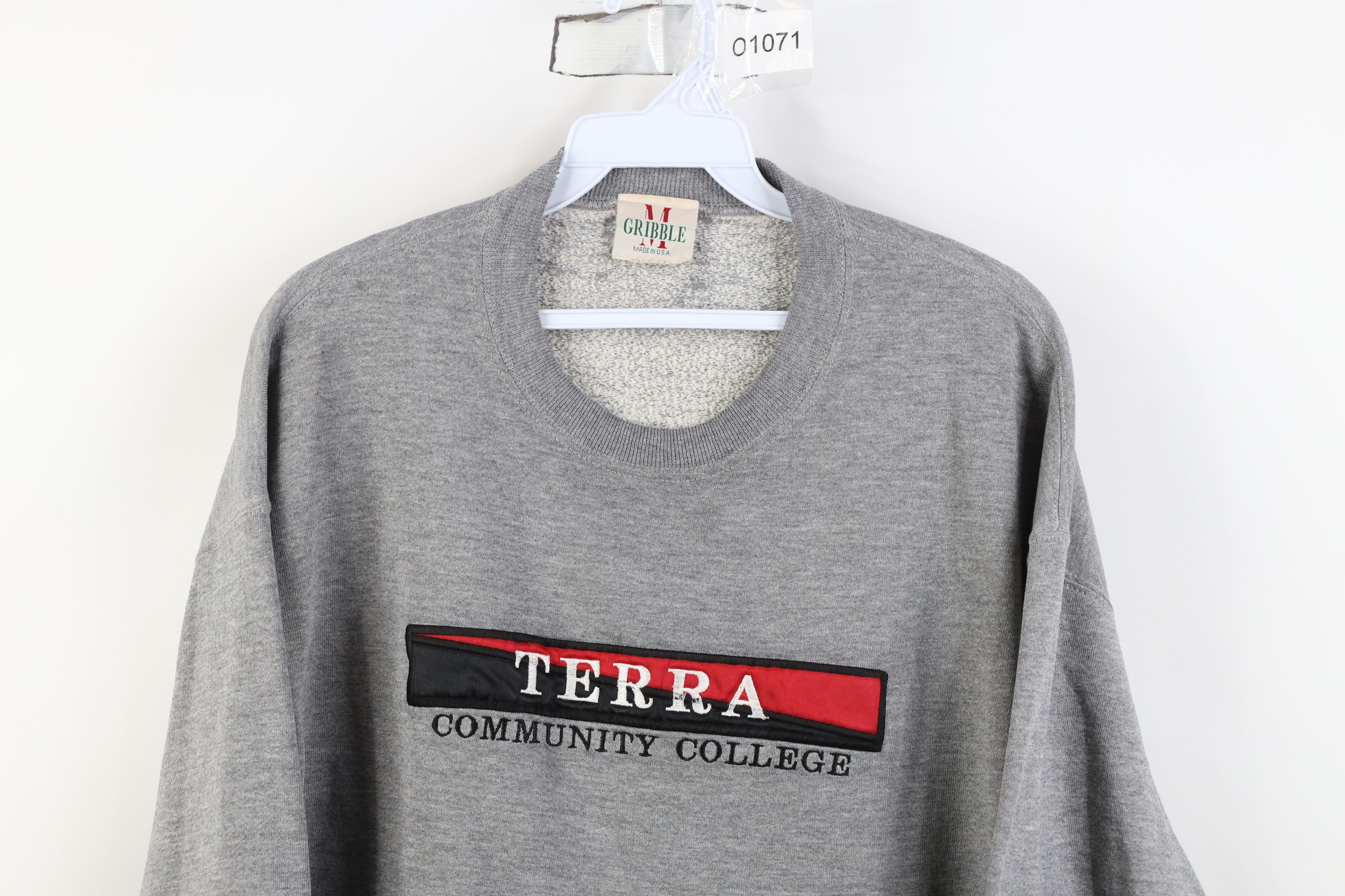 Vintage Vintage 90s Terra Community College Sweatshirt Gray USA Size US M / EU 48-50 / 2 - 2 Thumbnail