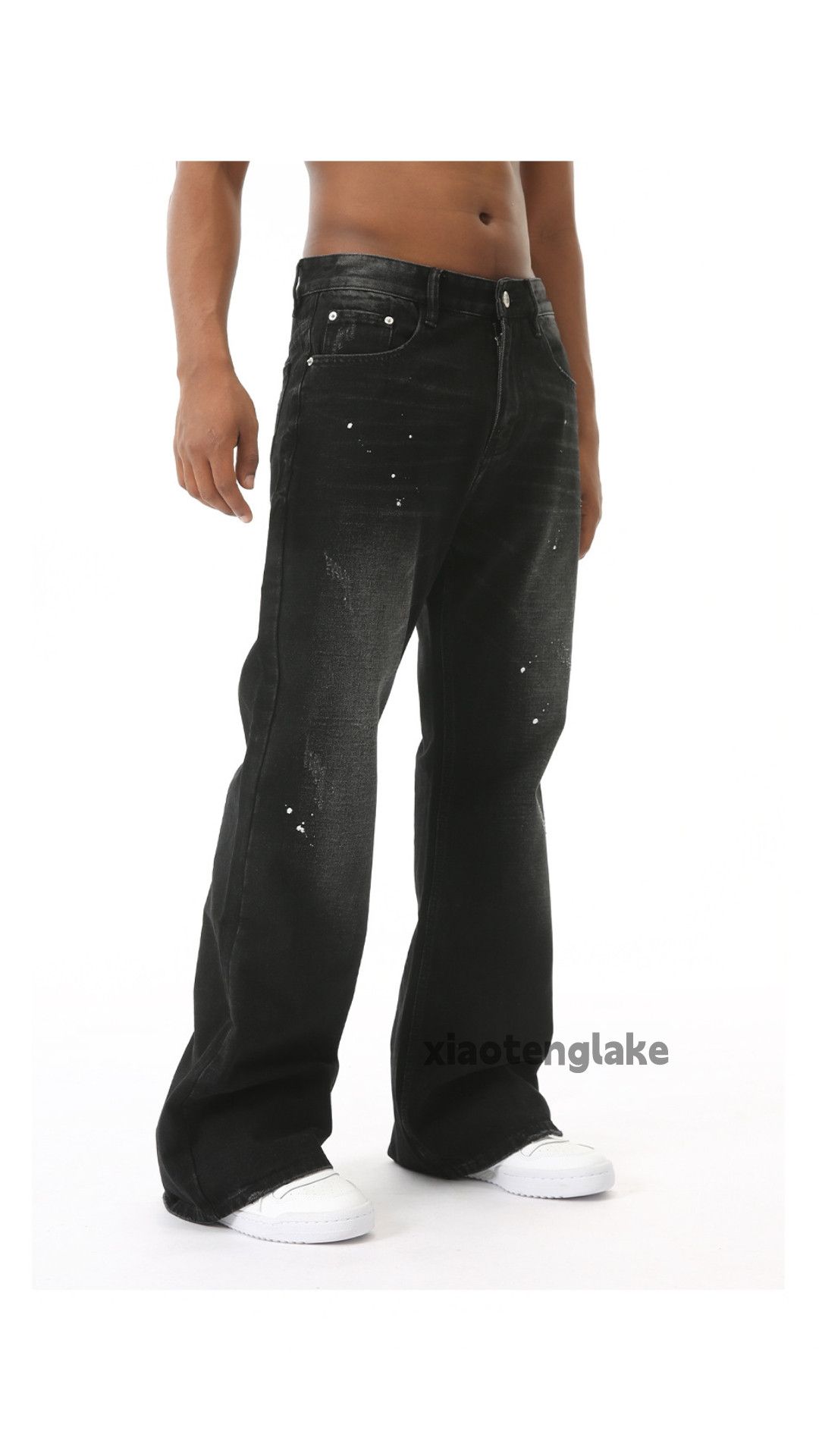 Jean × Vintage washed faded hiphop punk grunge paint bootcut jeans Size US 30 / EU 46 - 7 Thumbnail