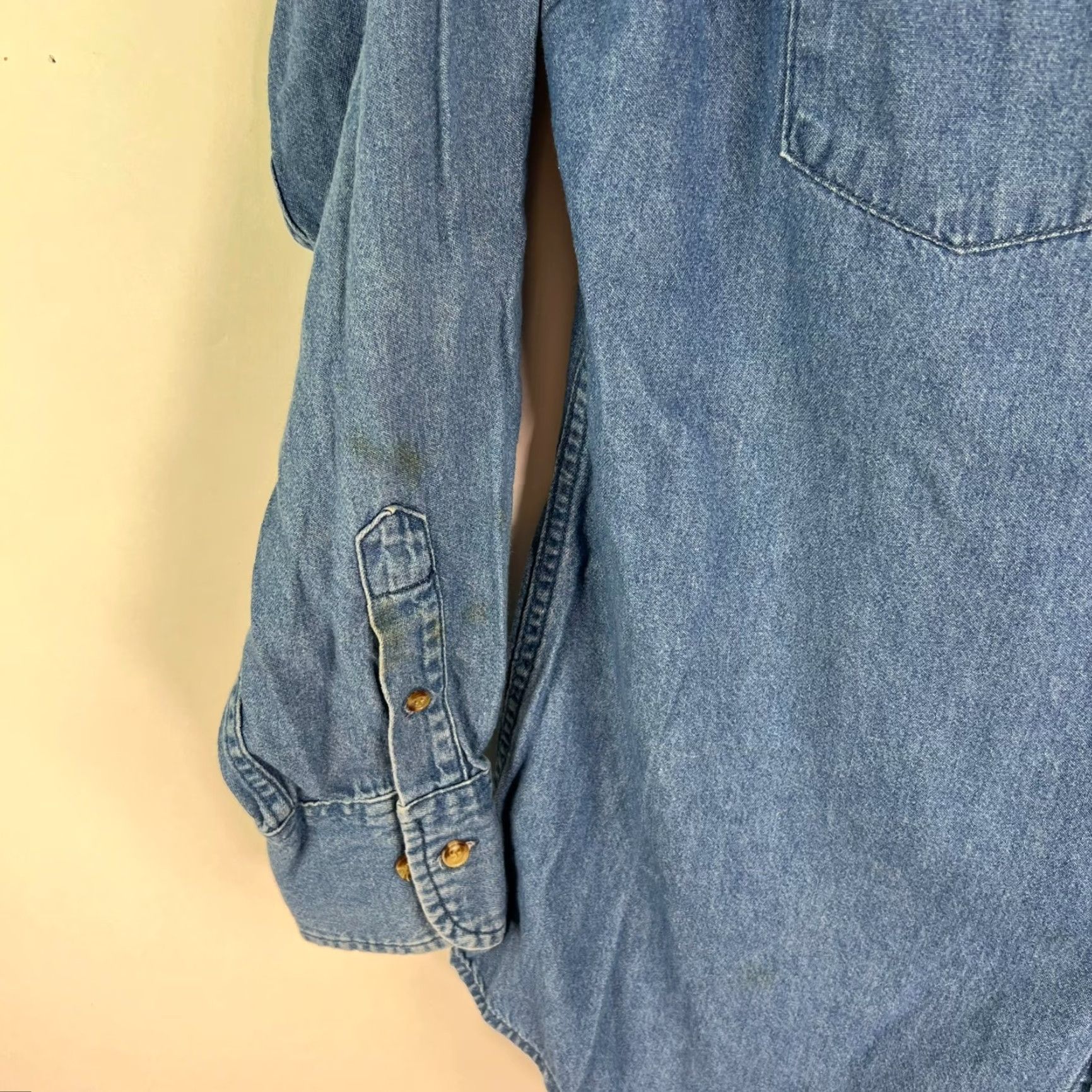 Denime VINTAGE Crazy Cowboy Men’s Denim Shirt Long Sleeve Button-Up Blue Size L Casual, Party, Workwear Size US L / EU 52-54 / 3 - 5 Thumbnail