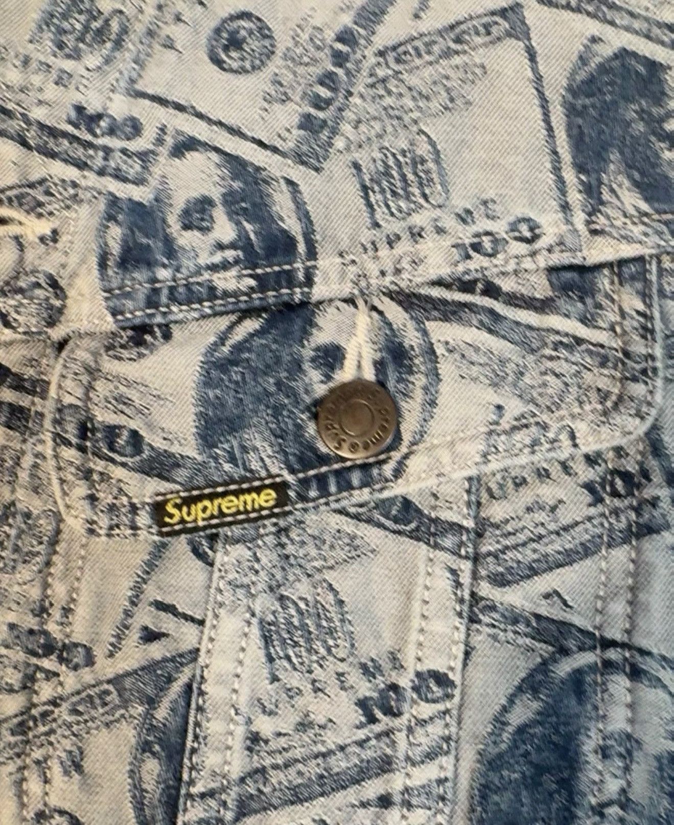 Supreme Supreme 100 dollars bill trucker denim Jacket Size US M / EU 48-50 / 2 - 3 Thumbnail
