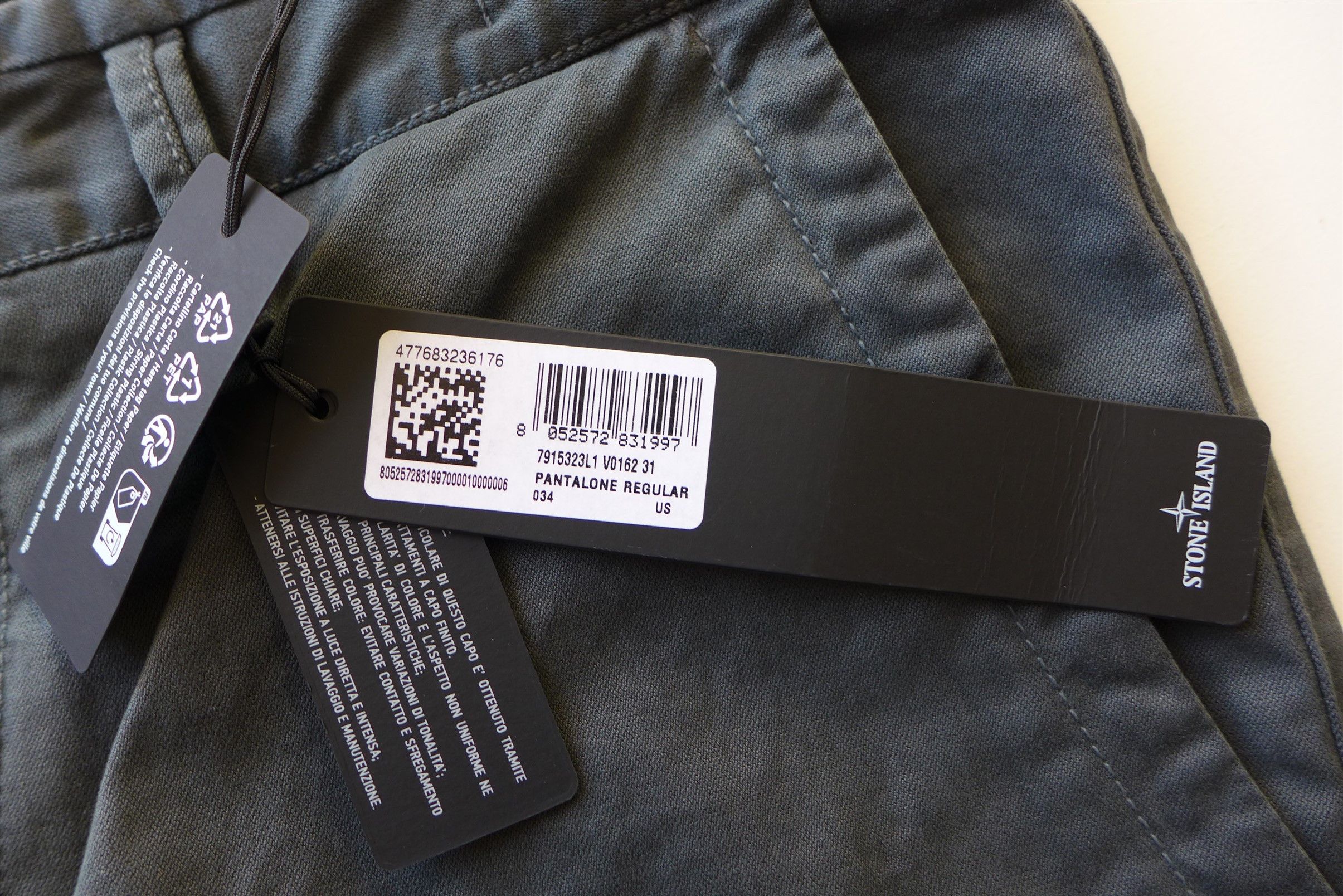 Stone Island Stone Island Trousers Pants Grey Garment Dyed Cotton Size US 31 - 12 Thumbnail