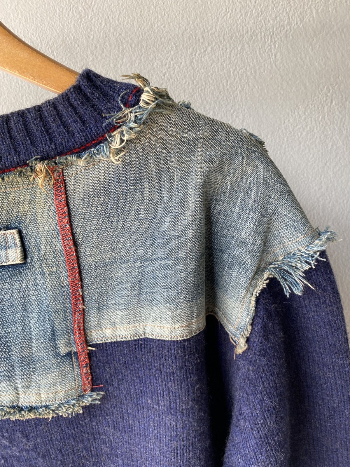 Darn Tough × Designer TOUGH JEANS Indigo Denim Patch Knit Size US XL / EU 56 / 4 - 13 Thumbnail