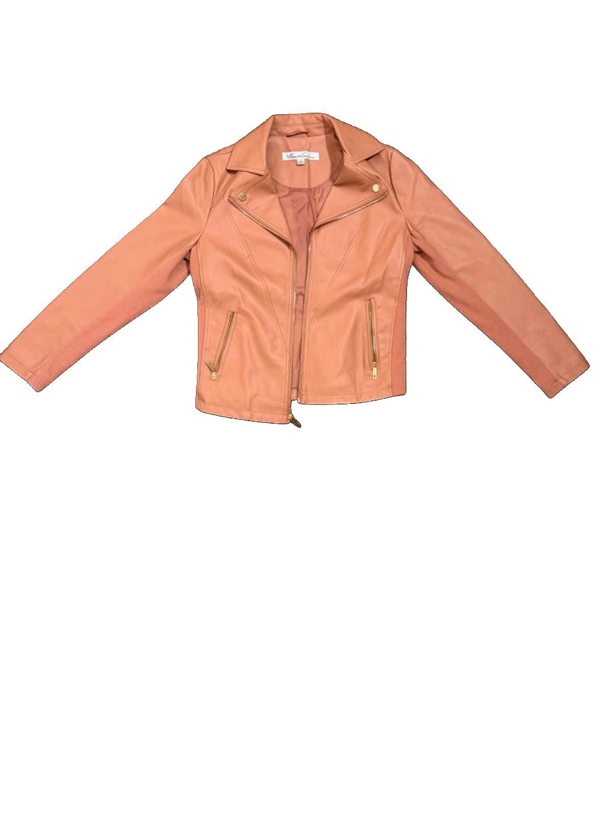 Other Kenneth Cole Faux Leather Moto Jacket Coral Pink - Medium Size M / US 6-8 / IT 42-44 - 1 Thumbnail