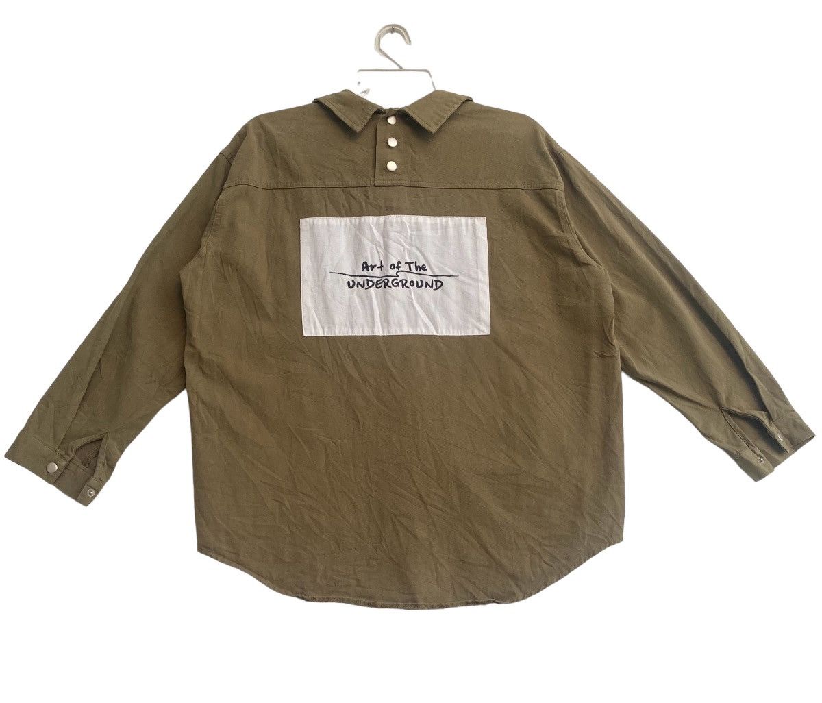 Japan designer patch word logo double sides button up shirts