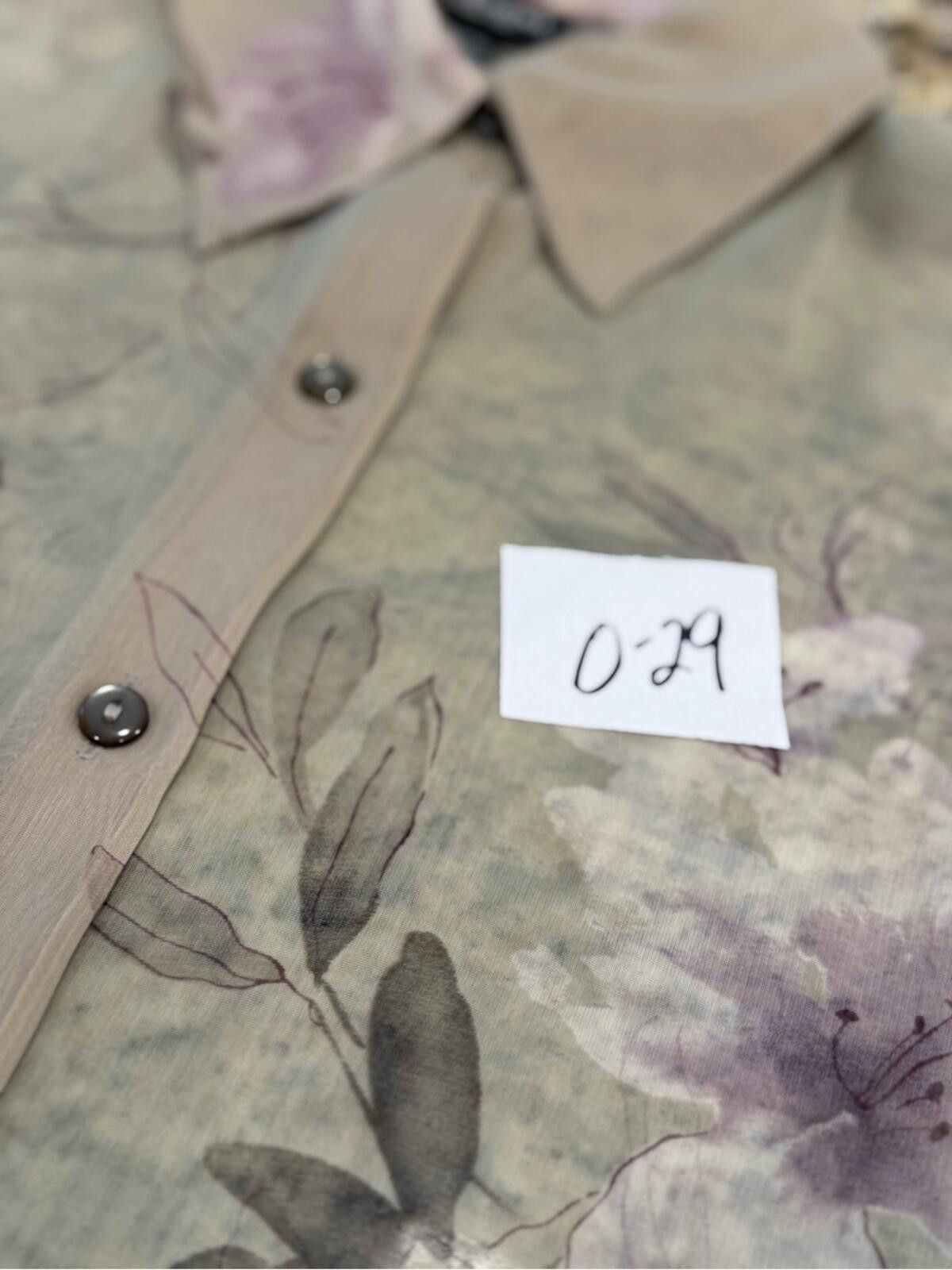Industry of All Nations Notations sheer floral button blouse green purple white SM Size S / US 4 / IT 40 - 11 Thumbnail