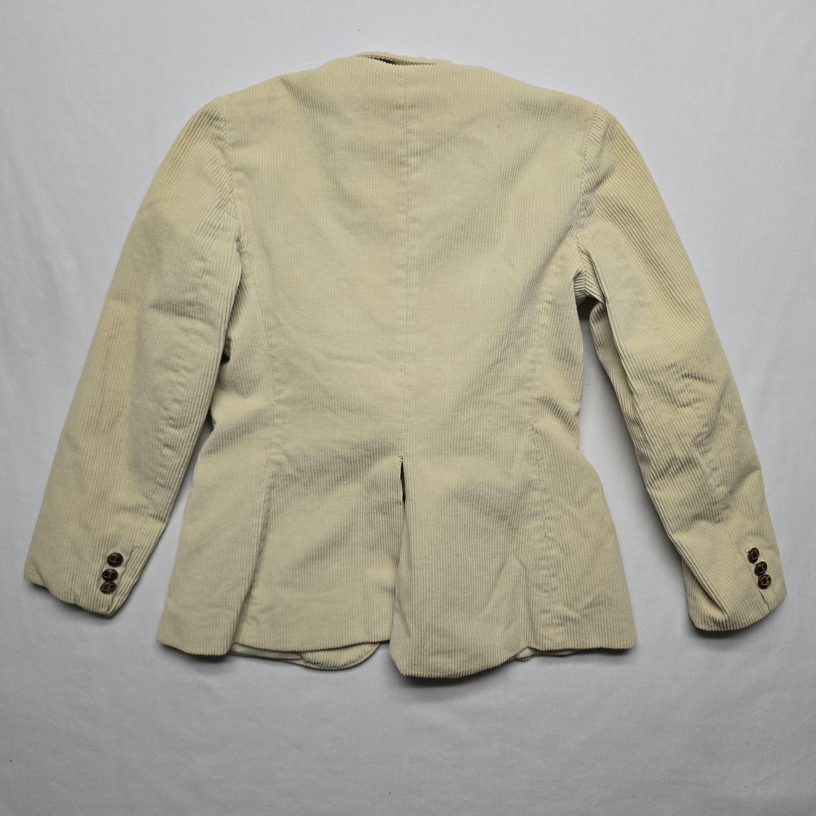 Vintage Vintage Corduroy Blazer 7/8 Cream Pockets Notch Lapel Jacket Size M / US 6-8 / IT 42-44 - 8 Thumbnail