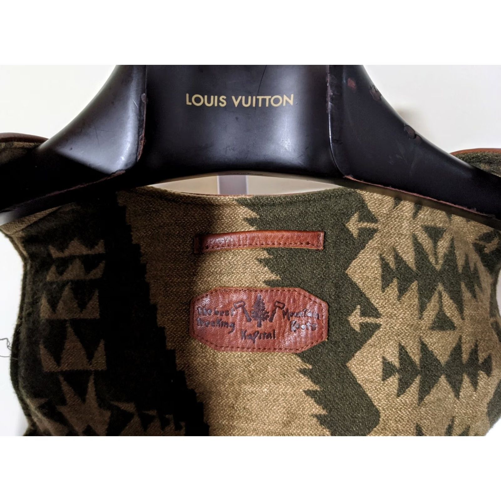 Kapital VINTAGE Kapital Outdoorsman Mountain Wool Lined Leather Shoulder Vest XXS Japan Green Men XXS Vest Size US XXS / EU 40 - 4 Thumbnail