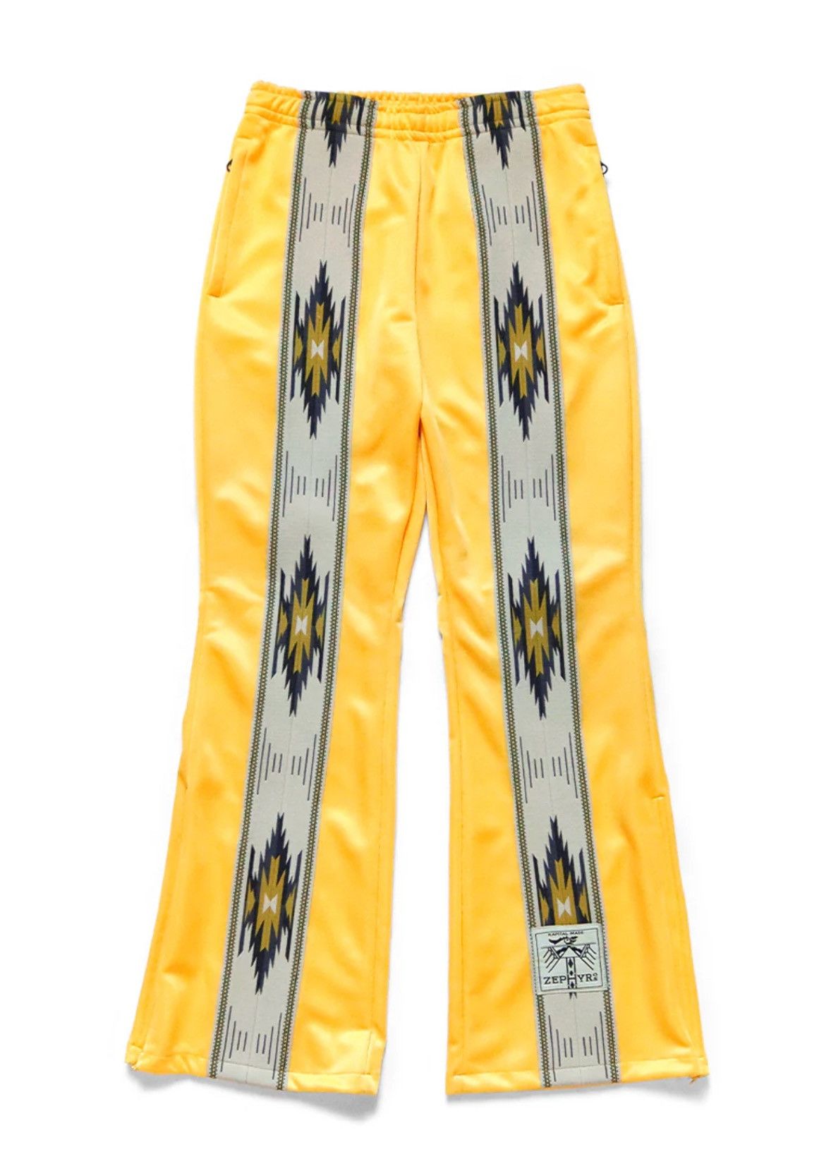 image of Kapital Smooth Jersey Kochi & Zephyr Track Pants (Frontline) in Yellow, Men's (Size 31)