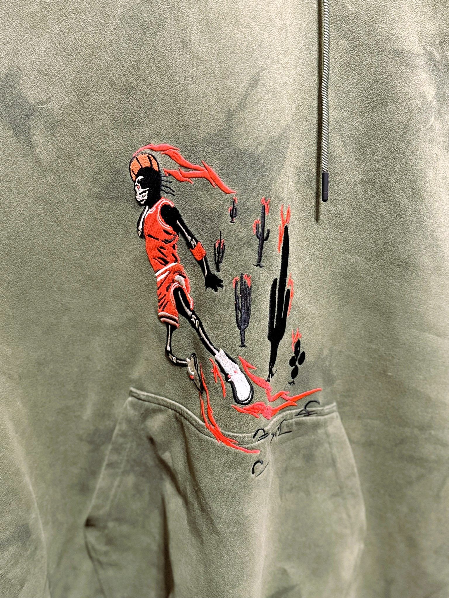 Jordan Brand Travis Scott Jordan Washed Suede Hoodie, Medium Olive Size US XXL / EU 58 / 5 - 3 Thumbnail