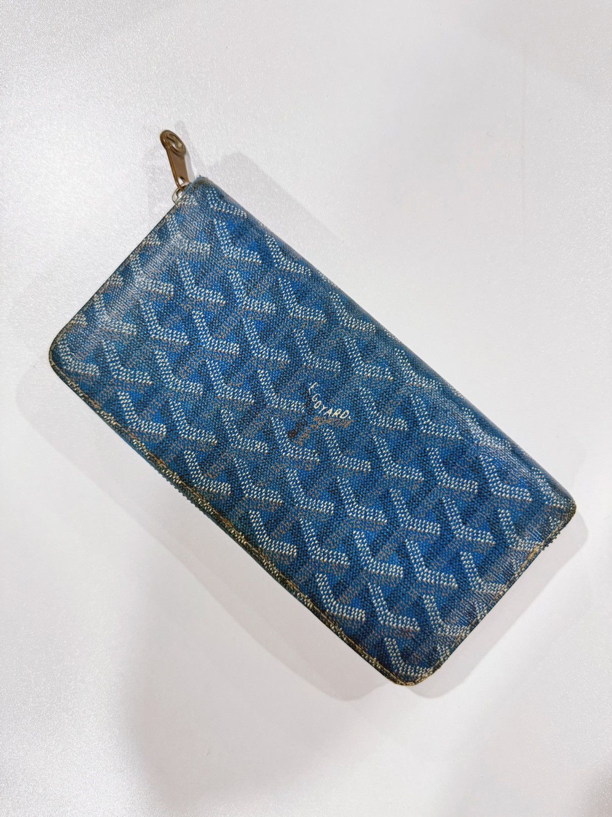 Goyard Goyard Matignon APM ZIP GM 10 Long Wallet Blue Leather Cloth Size ONE SIZE - 2 Thumbnail