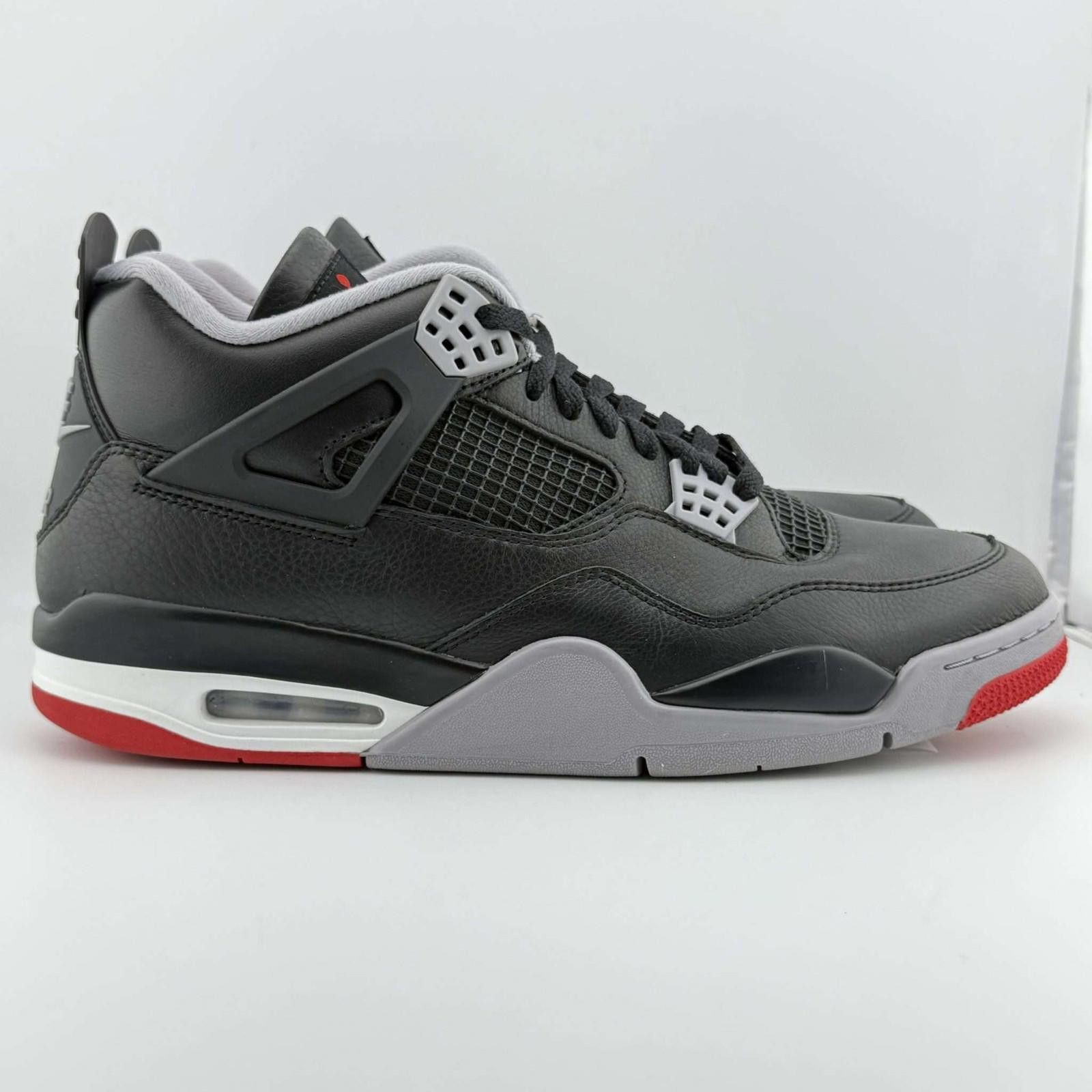 Nike Nike Air Jordan 4 Bred Reimagined Black/Red-Cement Grey 12.5 Size US 12.5 / EU 45-46 - 4 Thumbnail