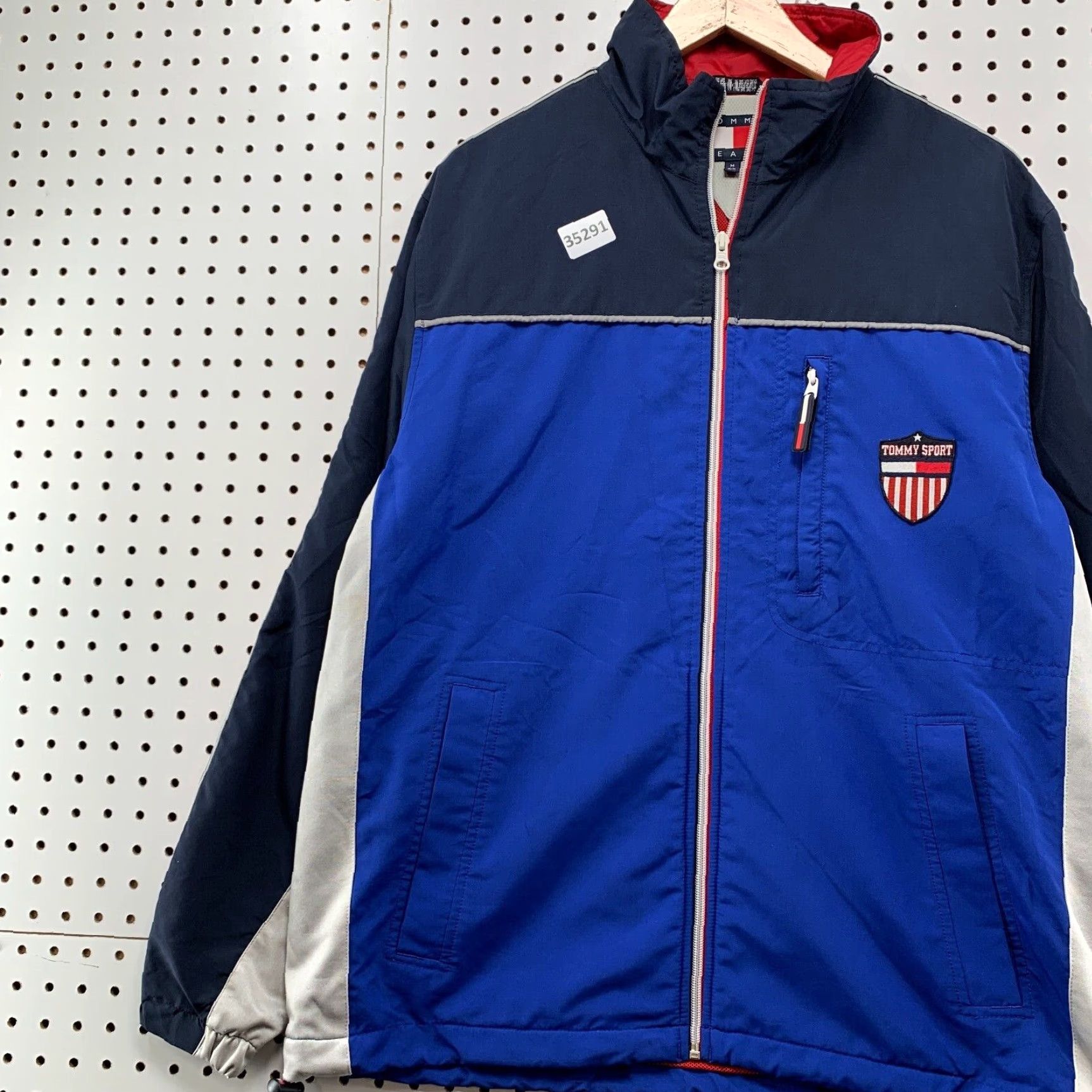 Tommy Hilfiger VINTAGE Tommy Hilfiger Windbreaker Jacket Mens M Blue Full Zip Sports Windbreaker 90s Tommy Hilfiger Full Zip Mens Blue Size US M / EU 48-50 / 2 - 3 Thumbnail
