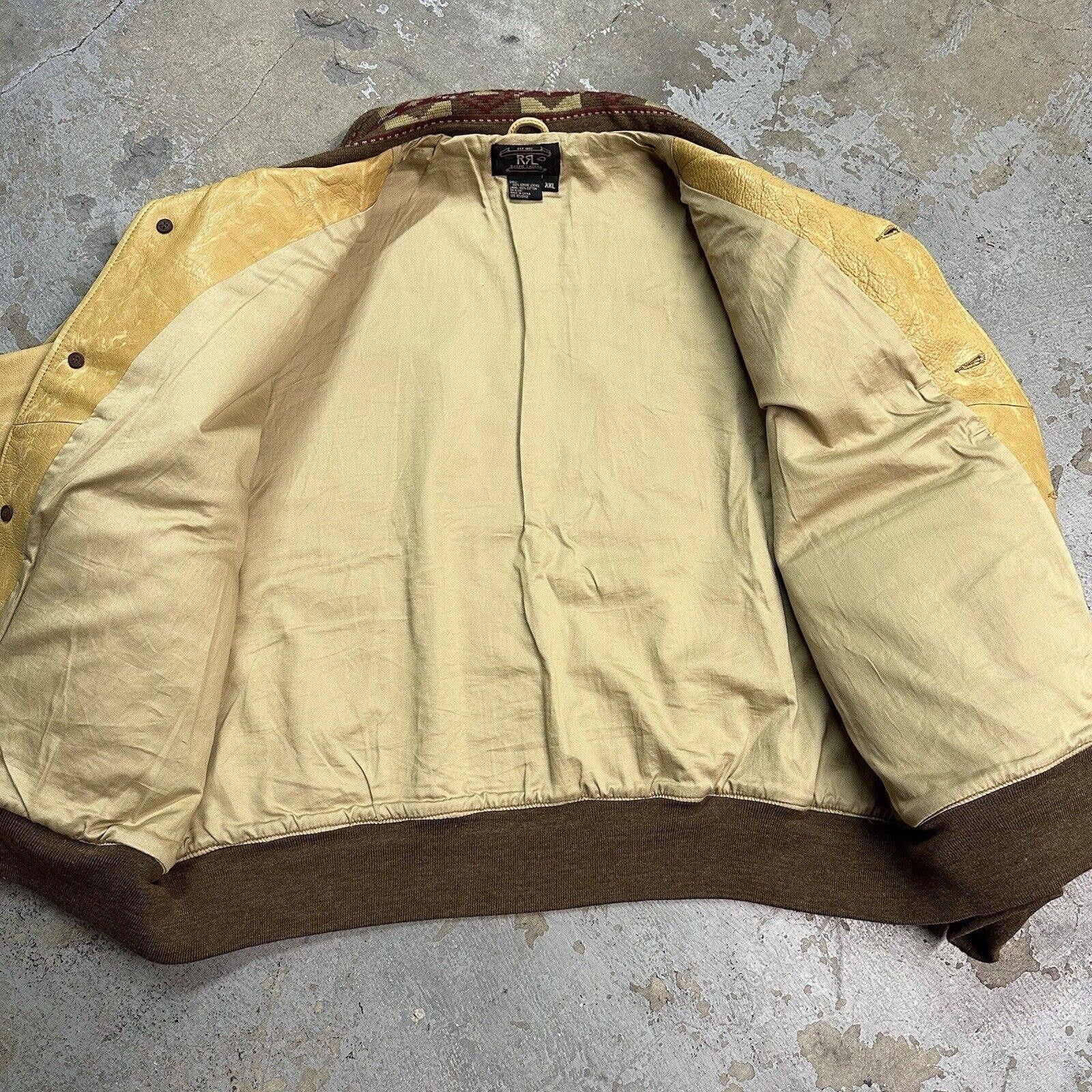 Leather × Polo Ralph Lauren Vintage Double RL Polo Ralph Lauren Aztec Leather Jacket Size US XL / EU 56 / 4 - 3 Thumbnail