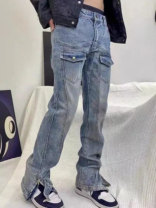 Japanese Brand × Jean Vintage washed zip pocket rare jeans Size US 32 / EU 48 - 3 Thumbnail