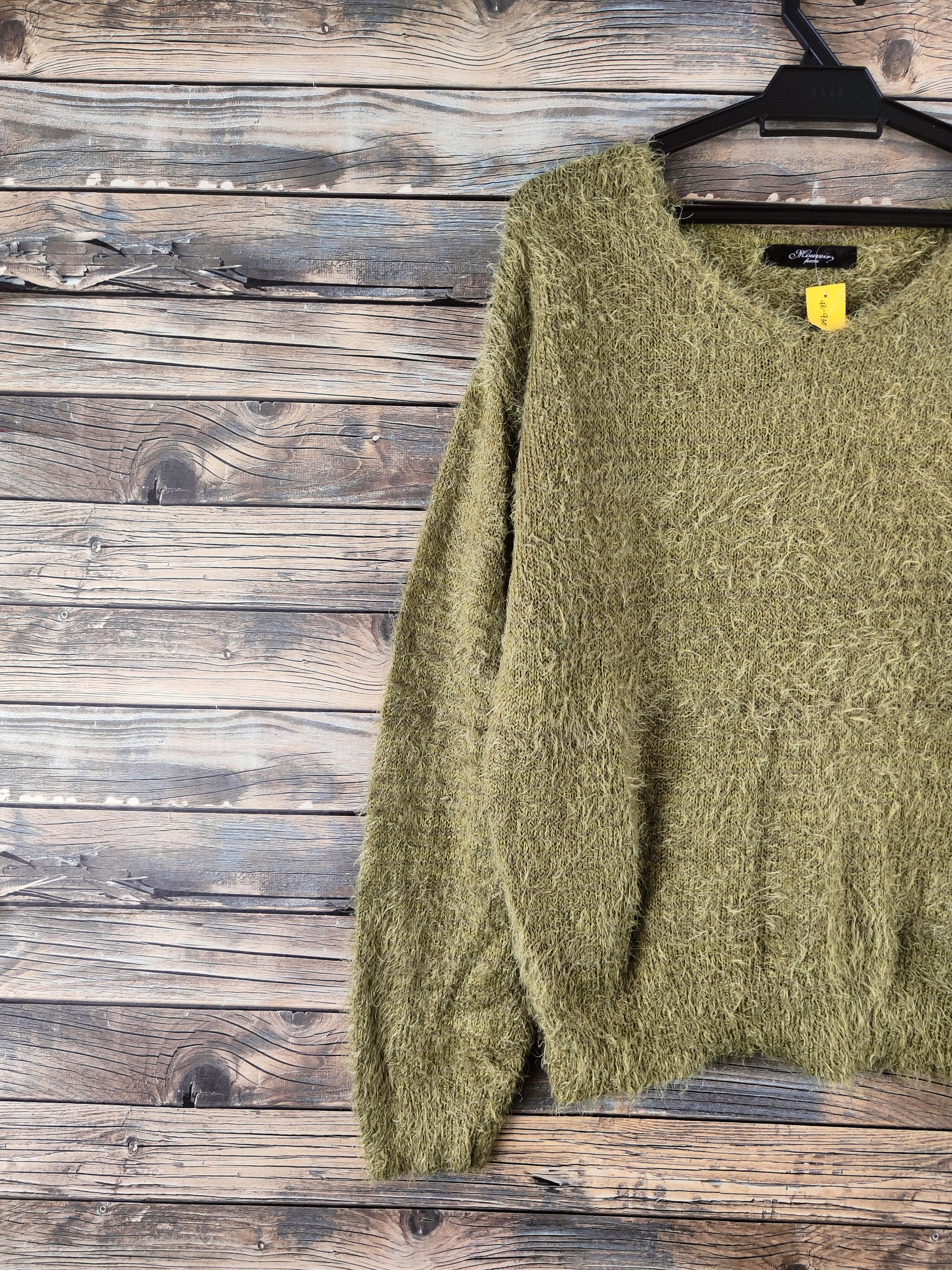 Japanese Brand DL Mouvoir Femme Green Fur Mohair Knitwear #46-930 Size L / US 10 / IT 46 - 3 Thumbnail