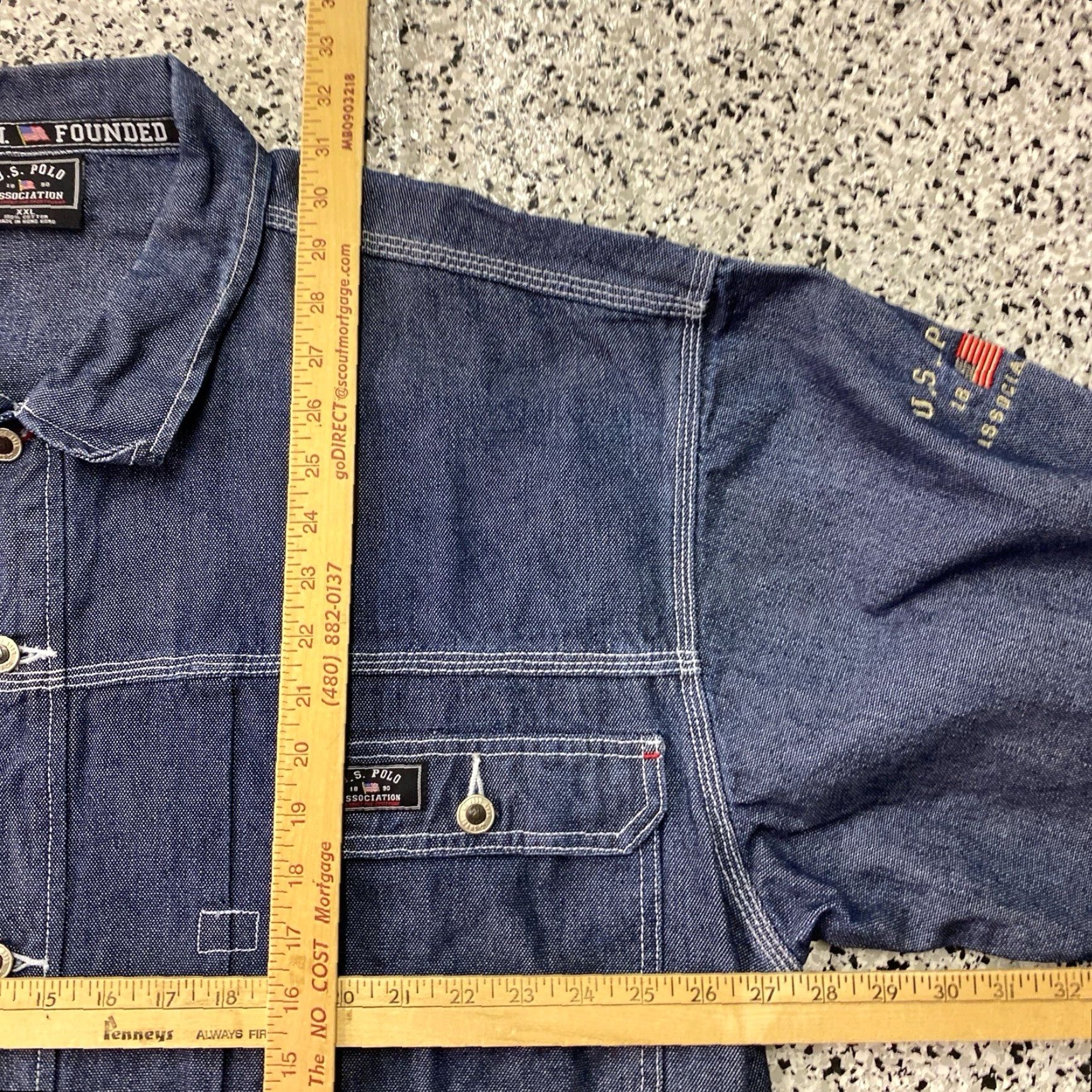 Vintage VINTAGE US Polo Assn Denim Jacket Embroidered Logo Classic Blue Jean 2XL Men Trucker Jacket Blue Embroidered Logo 2XL US Polo Assn Mens Denim Jacket Size US XXL / EU 58 / 5 - 3 Thumbnail