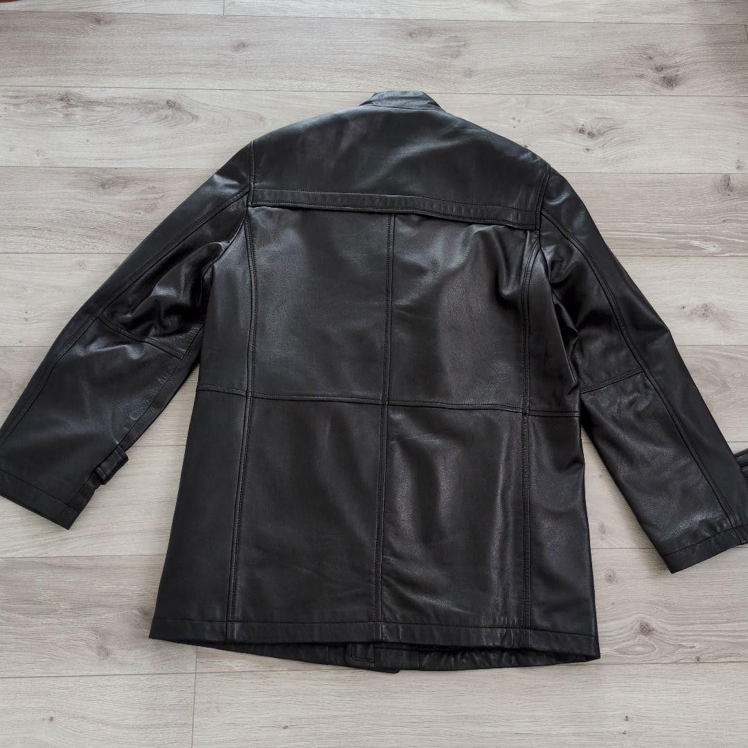 Balmain Lambskin Leather Car Coat Jacket in Black, Men's — image 2 of 6