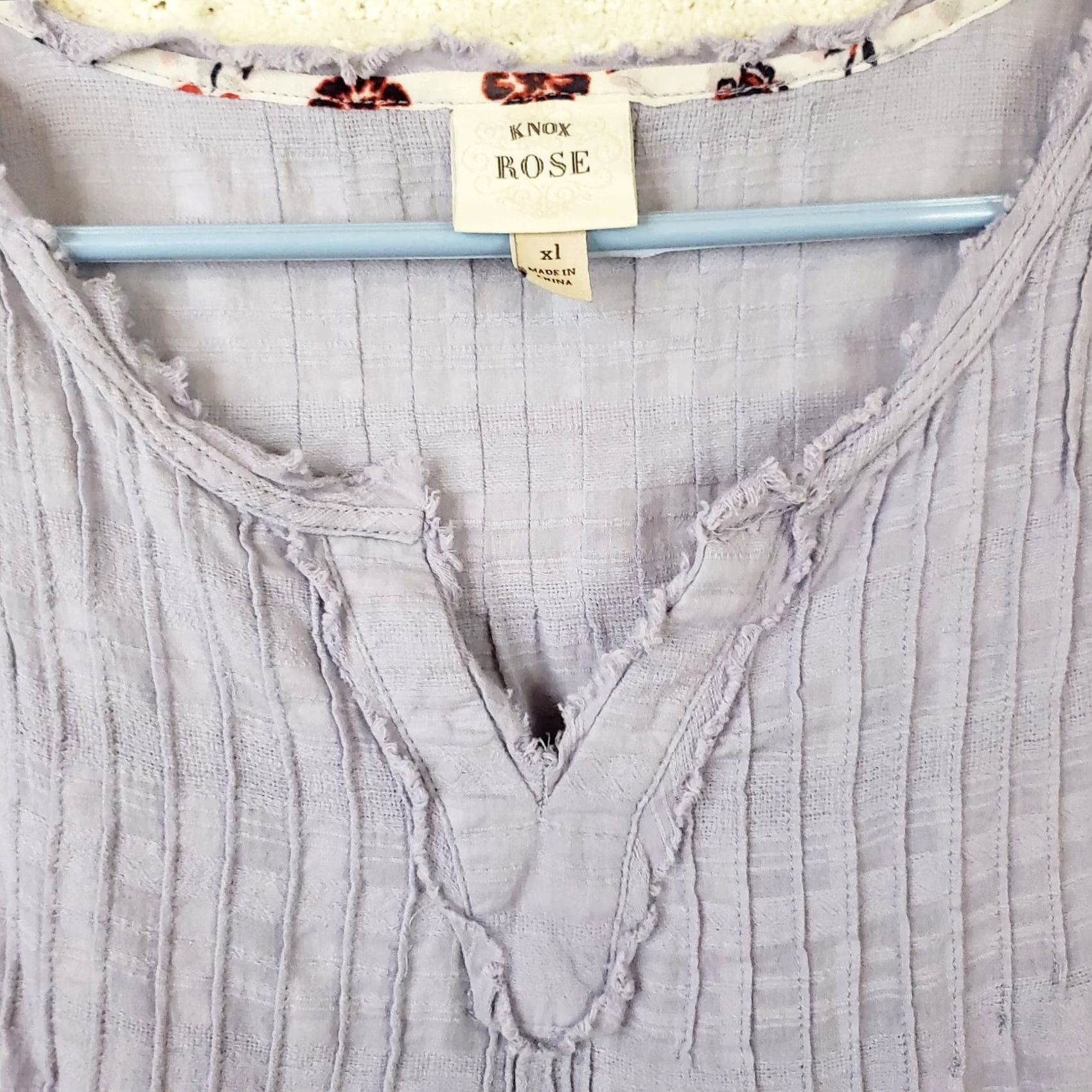 Vintage Knox Rose Embroidered V Neck Boho Ladies Purply Blue Shirt Womens 1X Size XL / US 12-14 / IT 48-50 - 4 Thumbnail