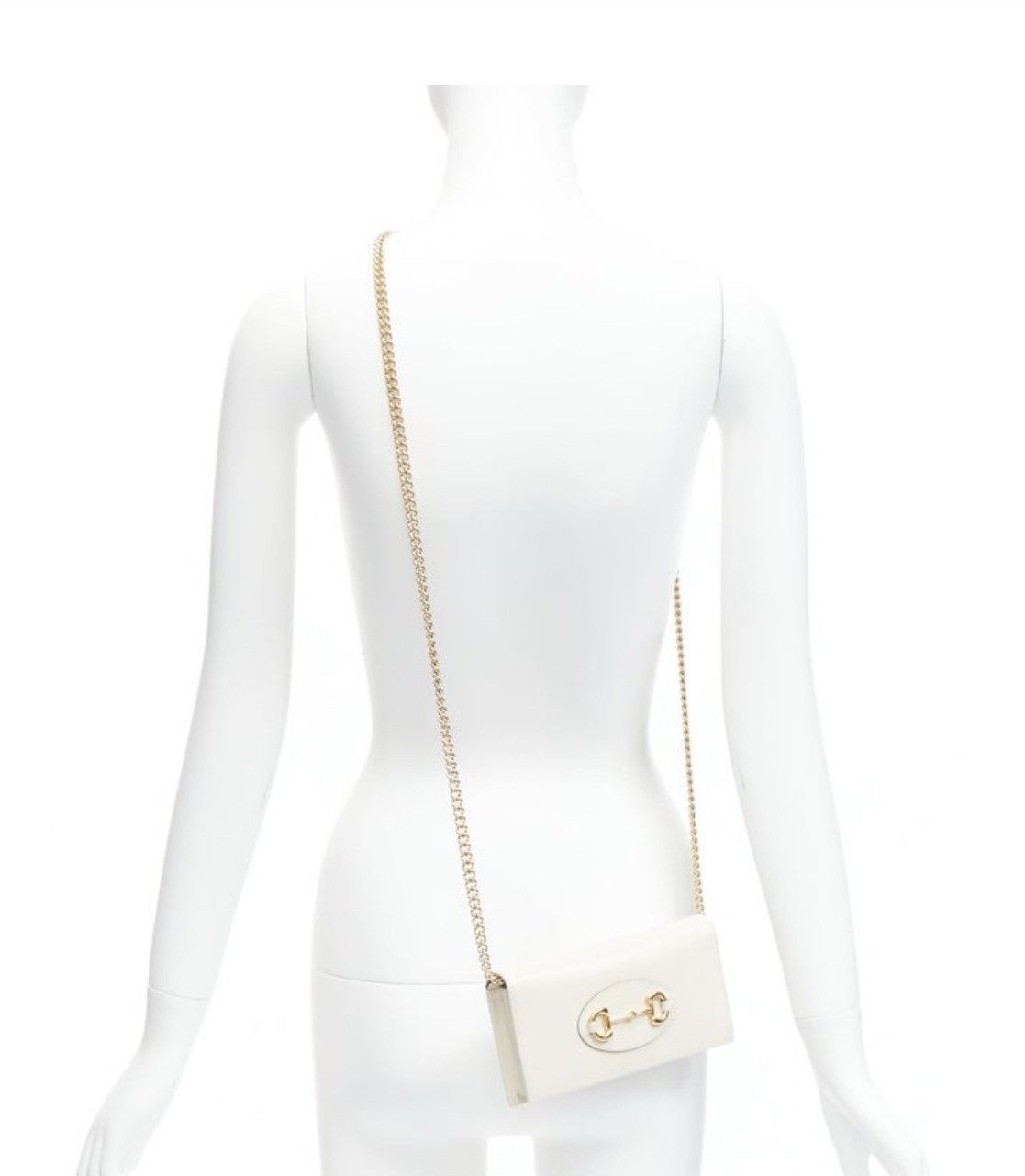Gucci GUCCI Horsebit 1955 Chain Wallet White Leather Shoulder Bag Size ONE SIZE - 5 Thumbnail
