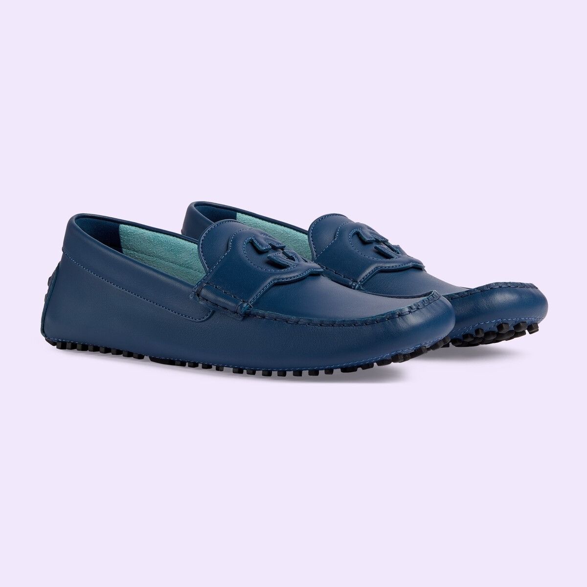 Gucci o1s1wg111025 Moccasin Leather Formal Shoes in Blue Size US 10.5 / EU 43-44 - 2 Thumbnail