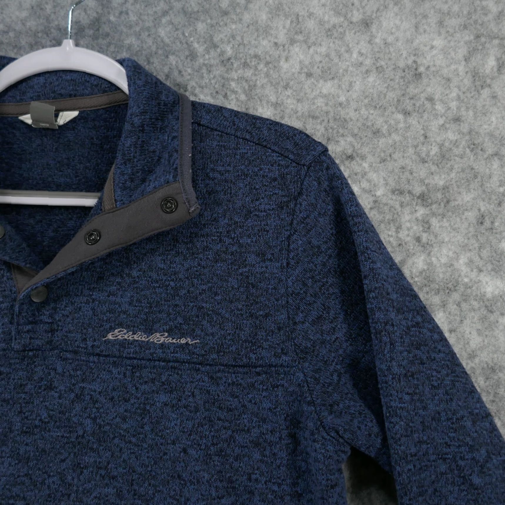 Eddie Bauer Eddie Bauer Sweater Mens Medium Long Sleeve Pullover Blue Fleece Mock Neck Logo Snap T Size US M / EU 48-50 / 2 - 6 Thumbnail