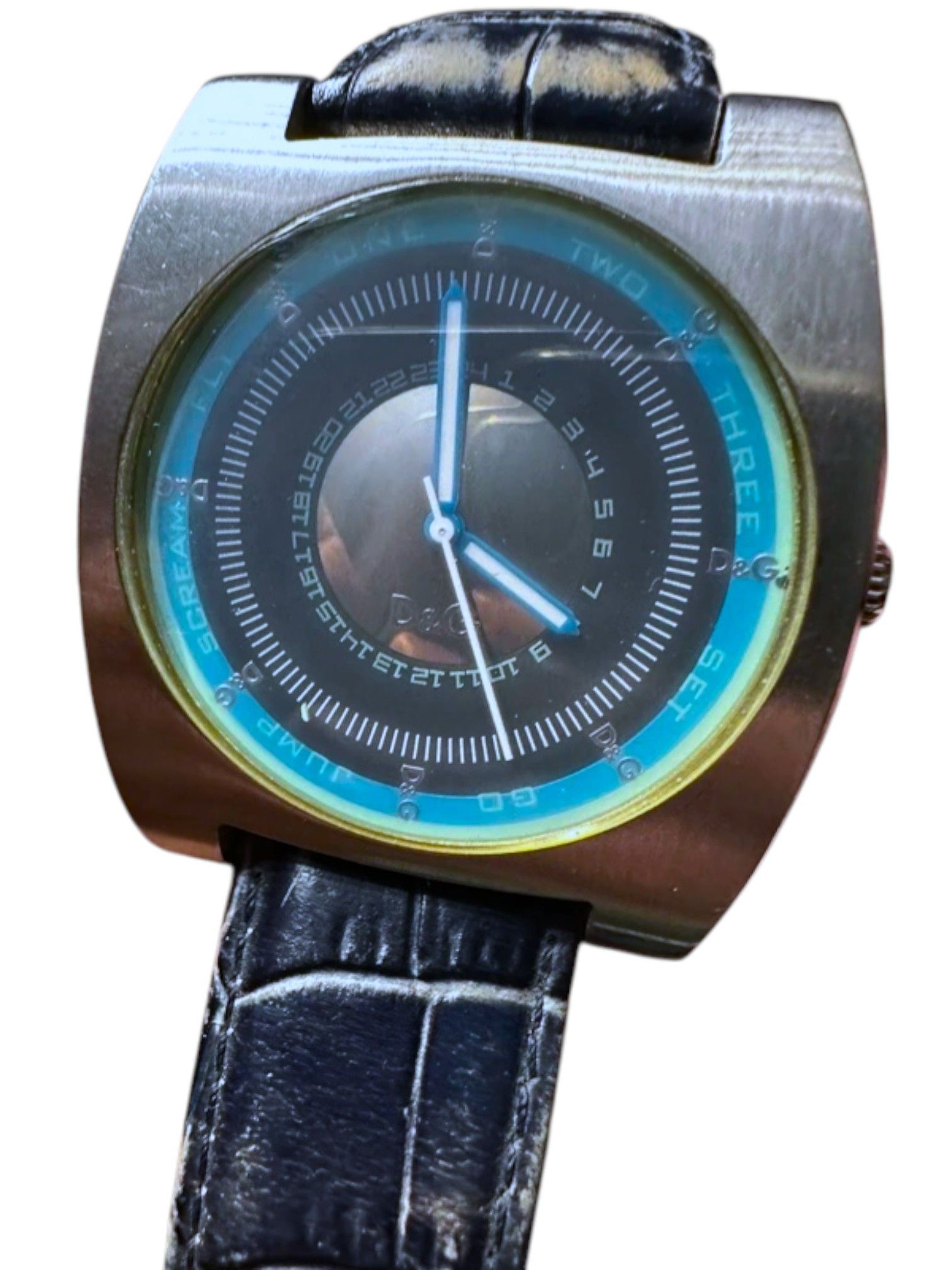 Dolce & Gabbana Dolce & Gabbana D&G Turquoise Dial Stainless Big Steel Watch Size ONE SIZE - 4 Thumbnail