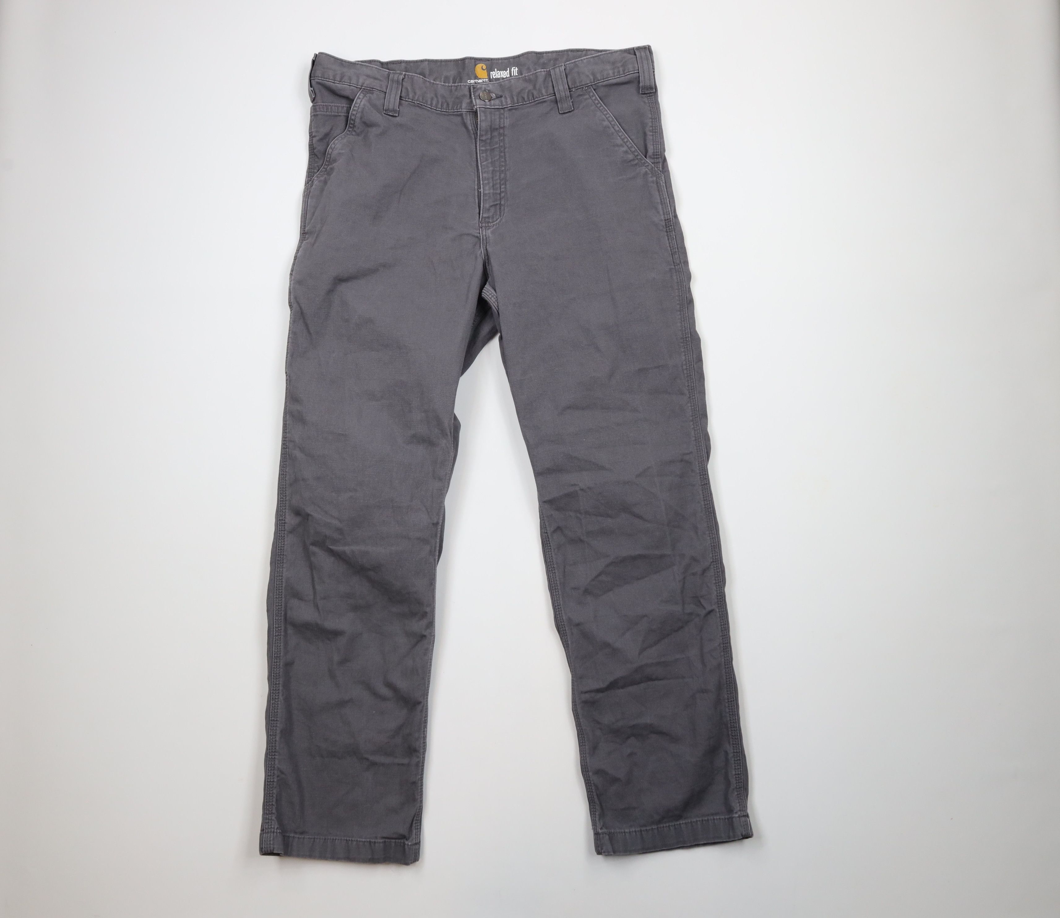 Carhartt Vintage Carhartt Relaxed Fit Spell Out Dungaree Pants Gray Size 36 - 1 Thumbnail