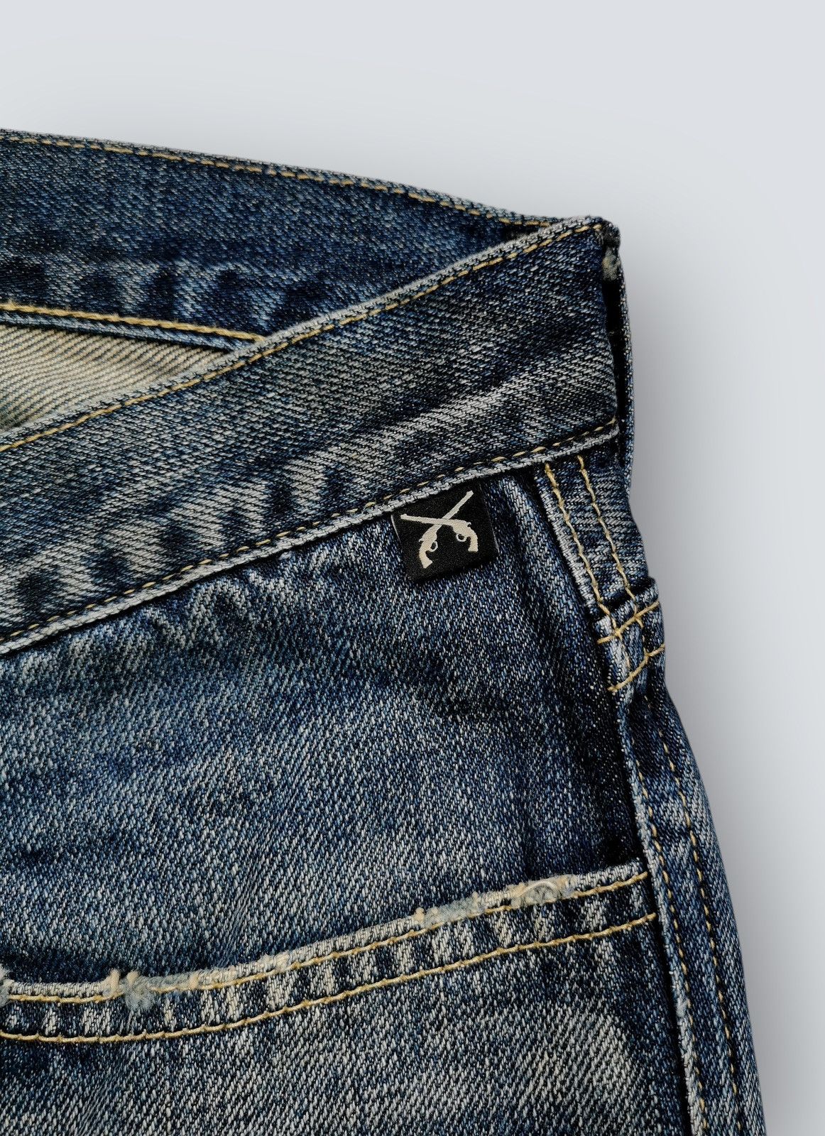 Mastermind Japan Mastermind Roarguns Roar Cross Guns Distressed Denim Jeans Size US 32 / EU 48 - 13 Thumbnail