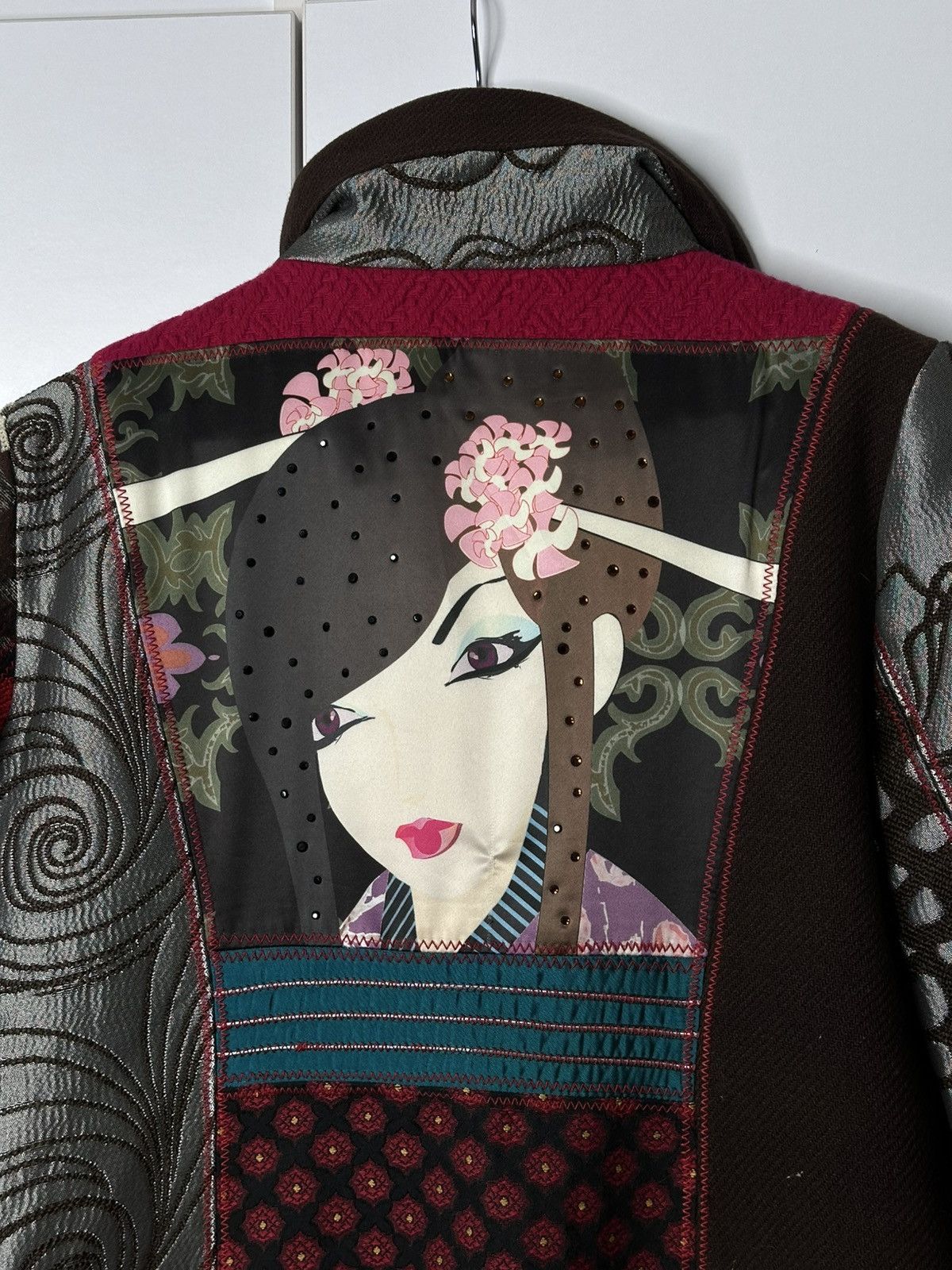 Desigual Desigual Avan Garde Japan Style Patchwork Geisha Coat Size L / US 10 / IT 46 - 2 Thumbnail