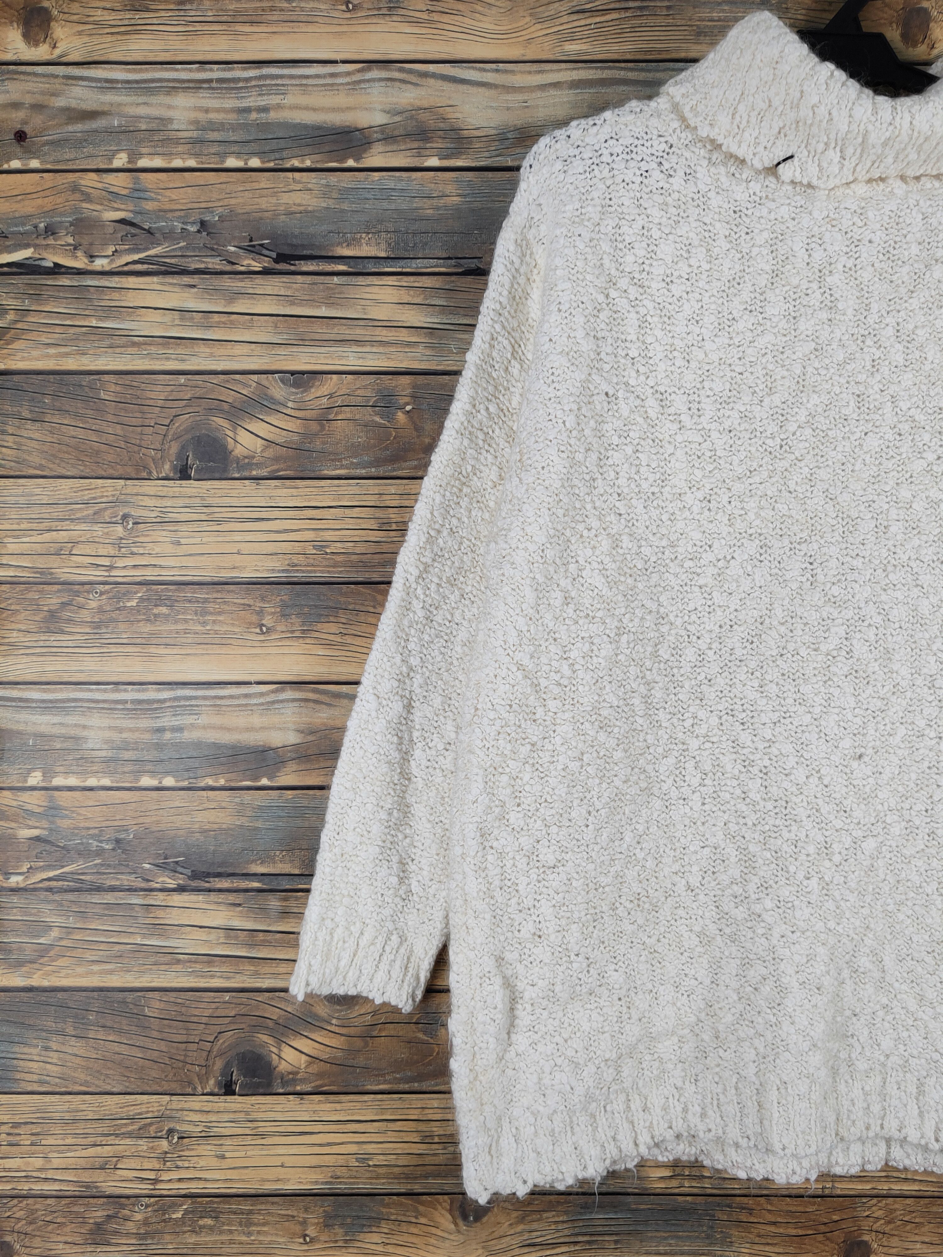 Aran Isles Knitwear × Japanese Brand × Vintage Bashecinq Ivory Knitwear Sweatshirts #W1346 Size L / US 10 / IT 46 - 8 Thumbnail